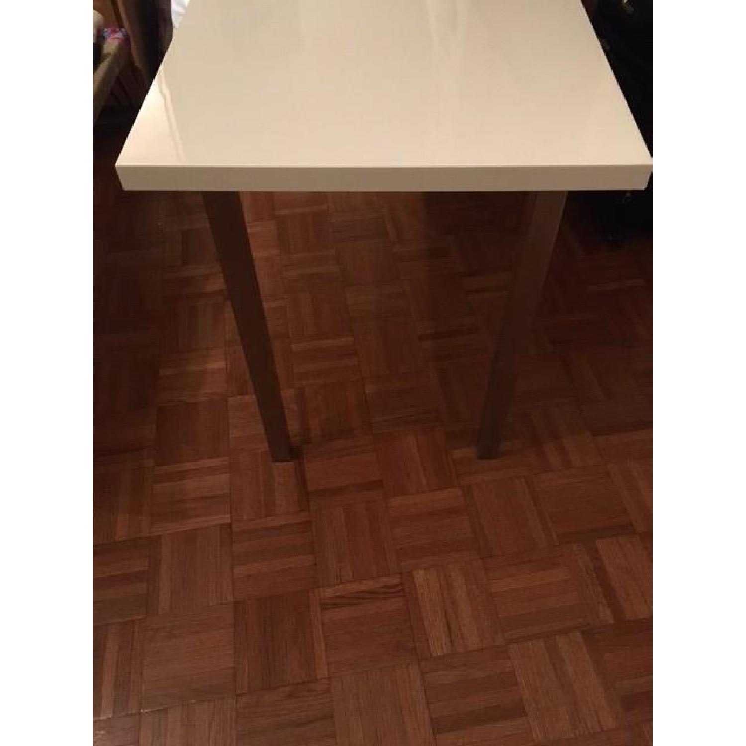 Ikea Linnmon High Gloss Table in White - image-5