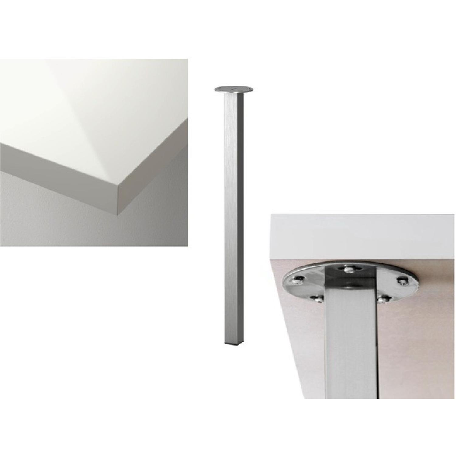 Ikea Linnmon High Gloss Table in White - image-6
