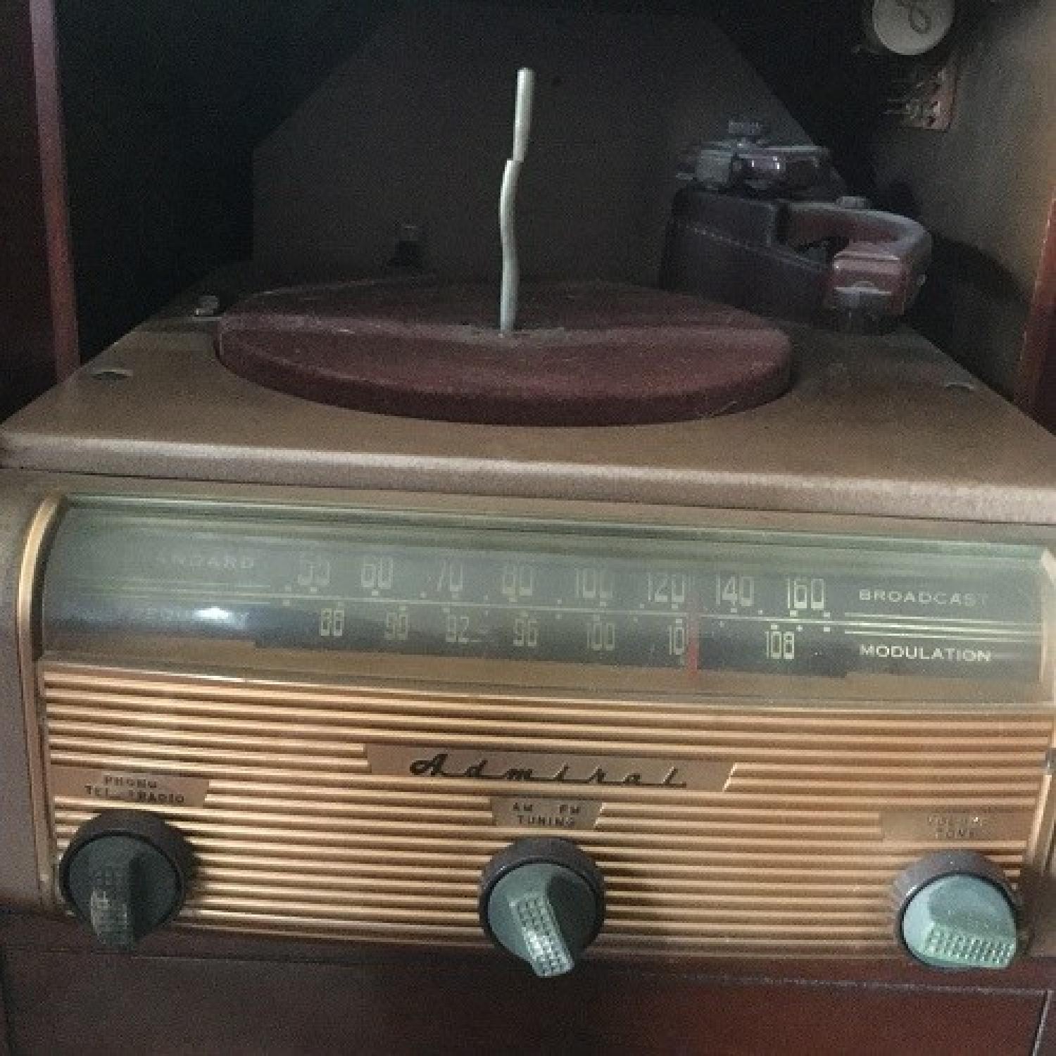 1950's Wood Cabinet w/ Admiral Home Entertainment Center - image-3
