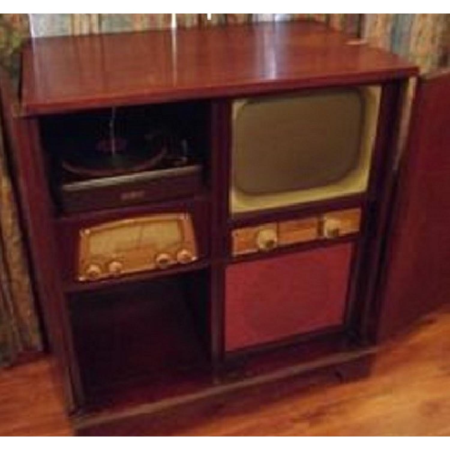 1950's Wood Cabinet w/ Admiral Home Entertainment Center - image-4