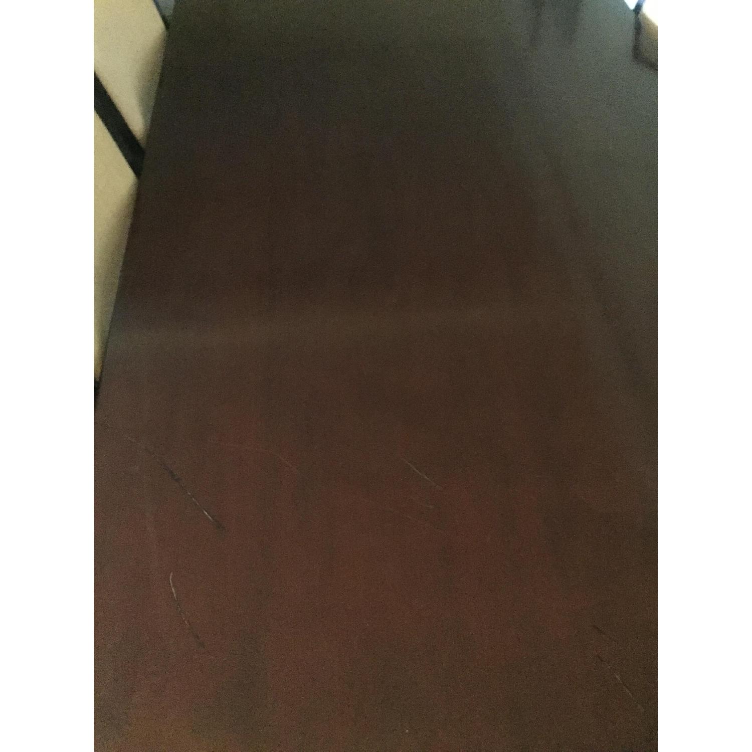 Extendable Solid Wood Trestle Dining Room Table w/ 6 Chairs - image-2