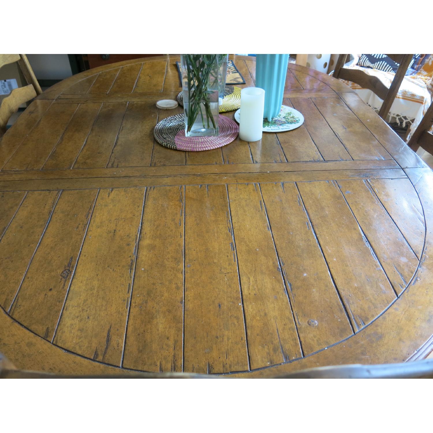 Solid Wood Round Dining Table w/ 6 Chairs - image-3