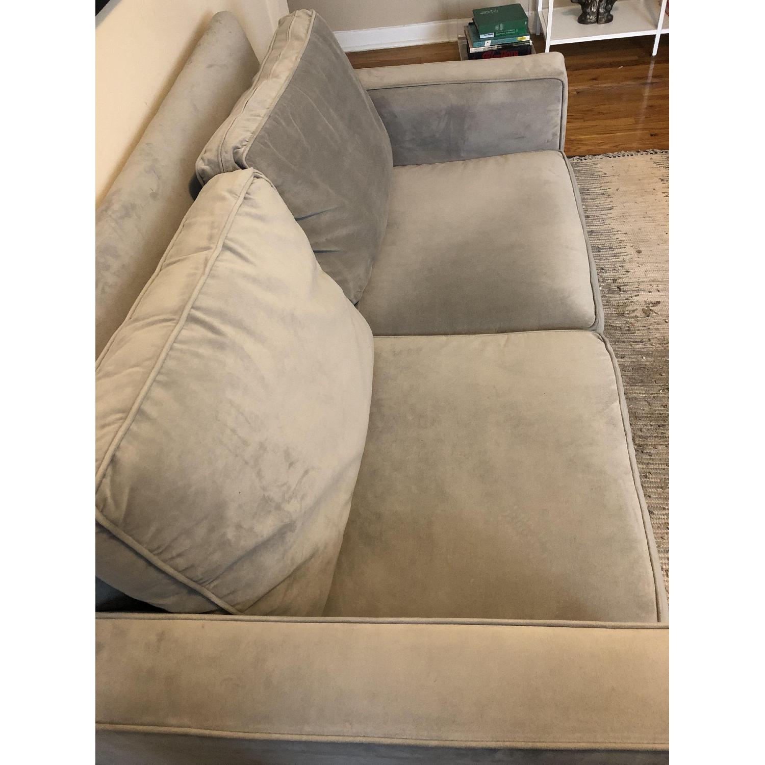 West Elm Henry Dove Grey Velvet Loveseat - image-3