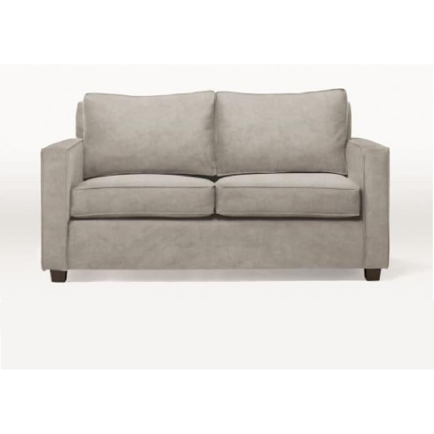 West Elm Henry Dove Grey Velvet Loveseat - image-5
