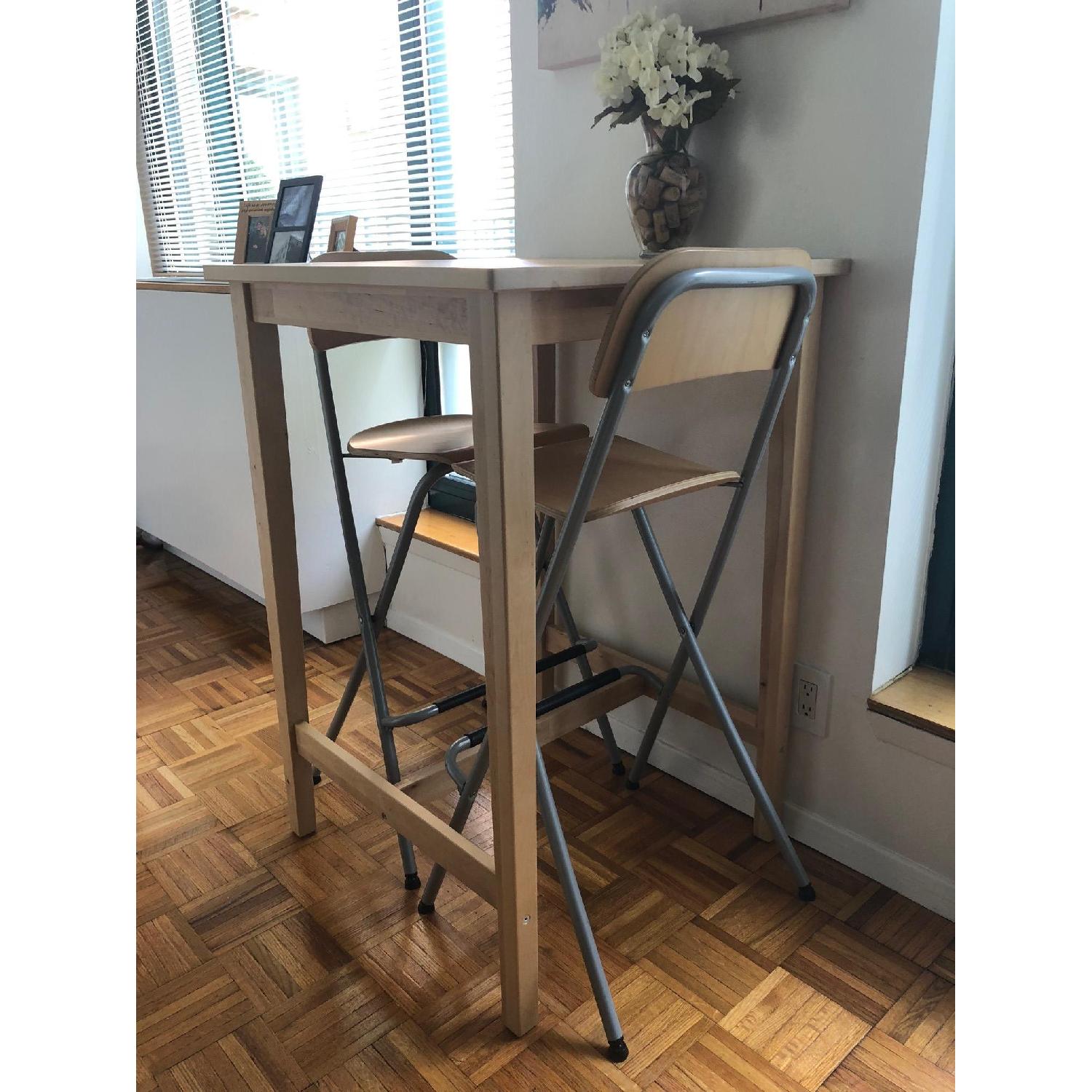 Ikea Bjorkudden Counter Height Table w/ 4 Franklin Stools - image-4