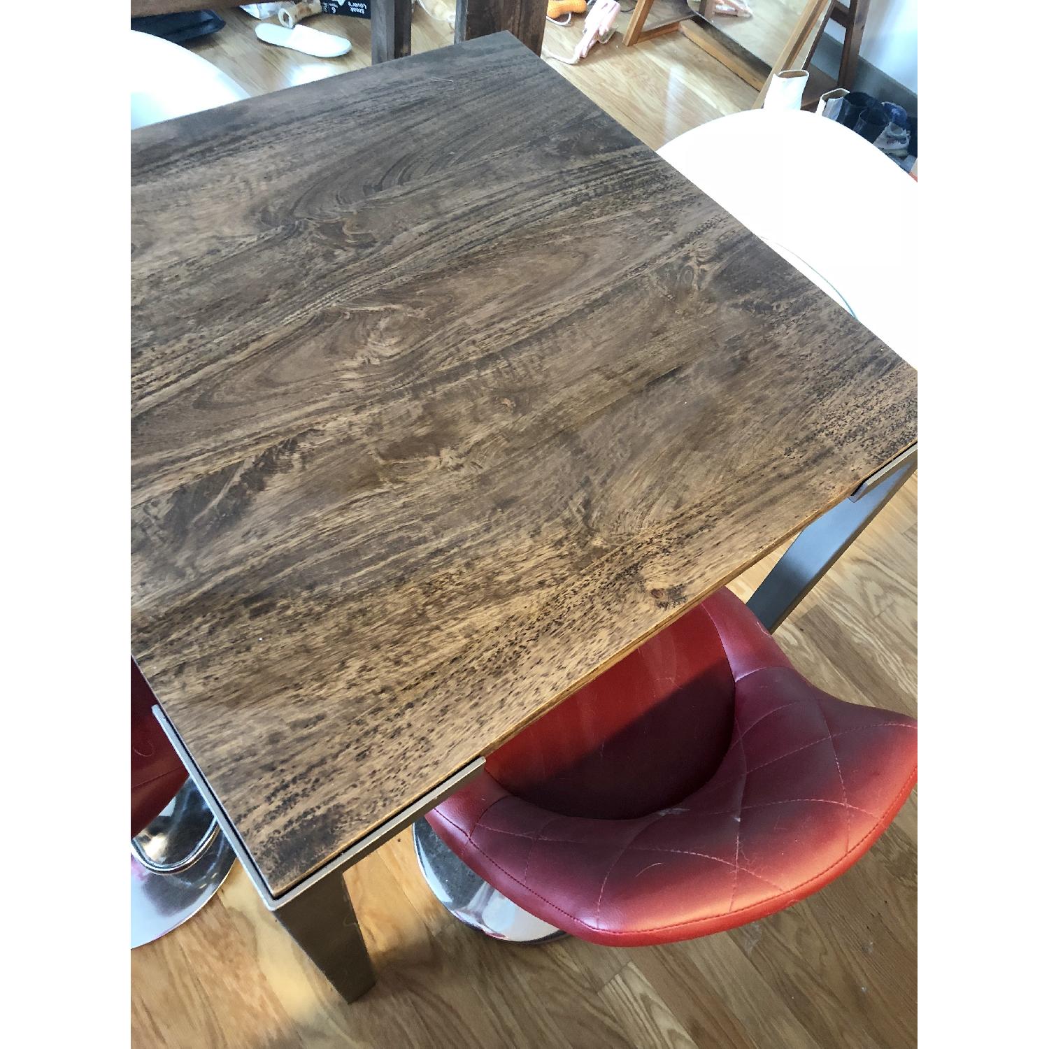 Adjustable Wine Red Leather Bar Stools - image-5