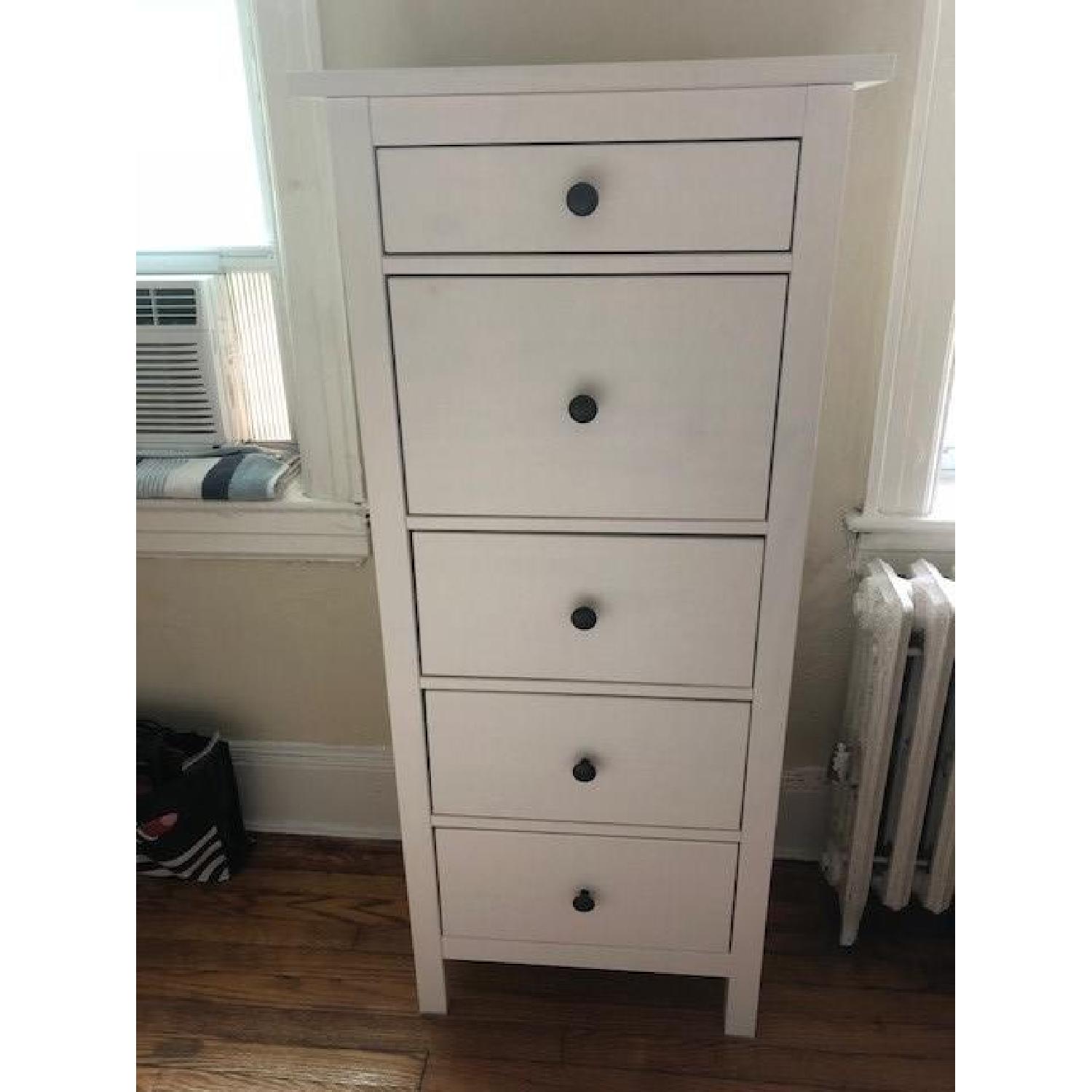 Ikea Hemnes 5Drawer Chest in White Stain AptDeco