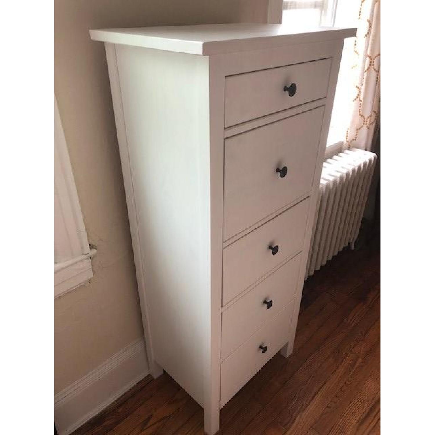 Ikea Hemnes 5Drawer Chest in White Stain AptDeco
