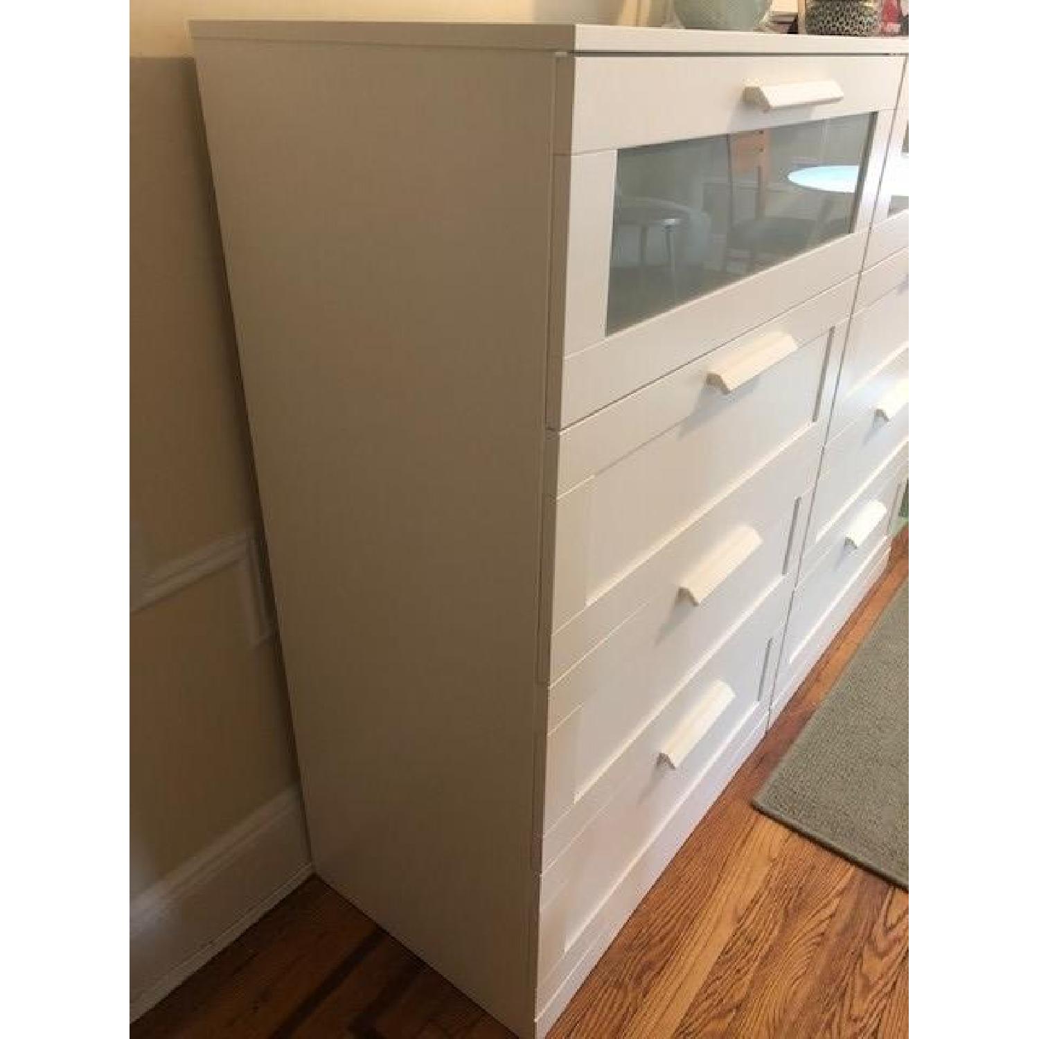 Ikea Brimnes 4Drawer Dresser in White Frosted Glass AptDeco