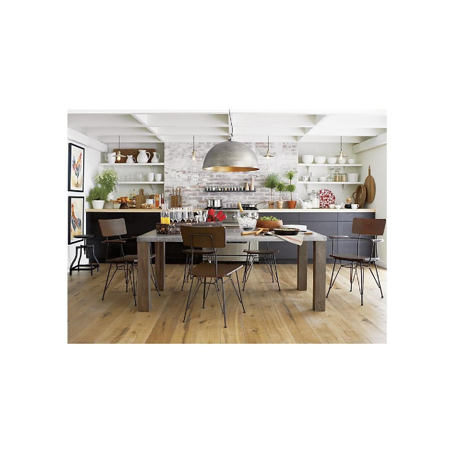 Crate & Barrel Galvin Metal Top Dining Table - image-2