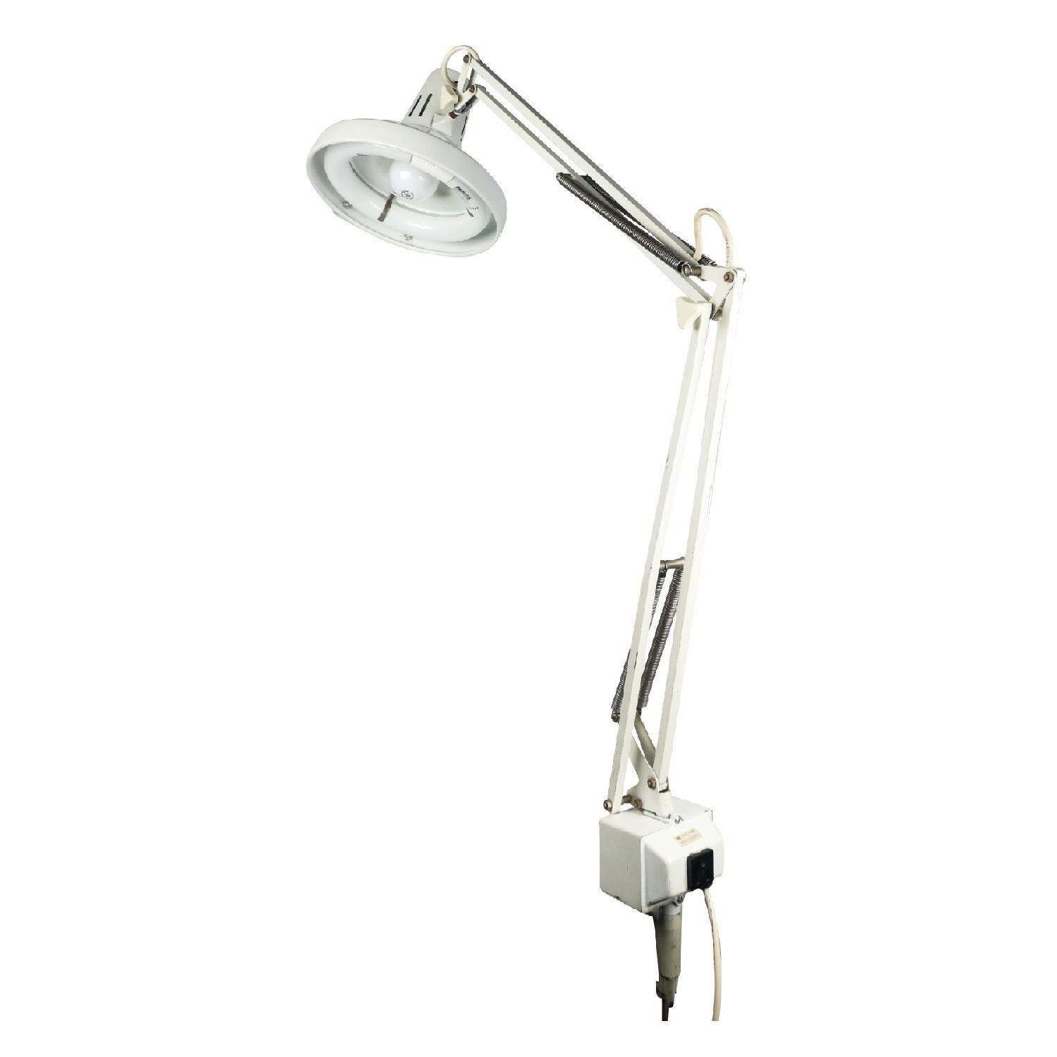 Vintage White Mid-Century Modern Drafting Lamp - image-1