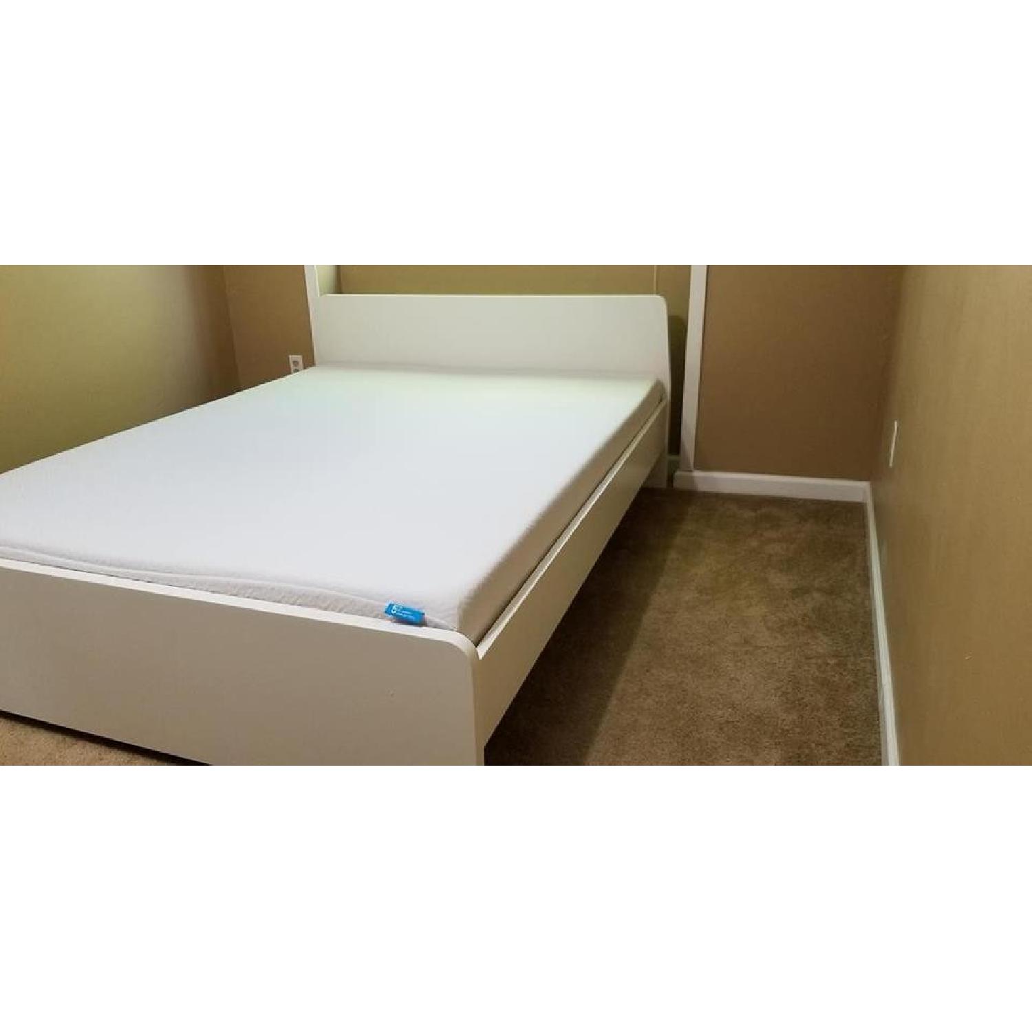 Ikea Askvoll Queen Size White Bed Frame AptDeco