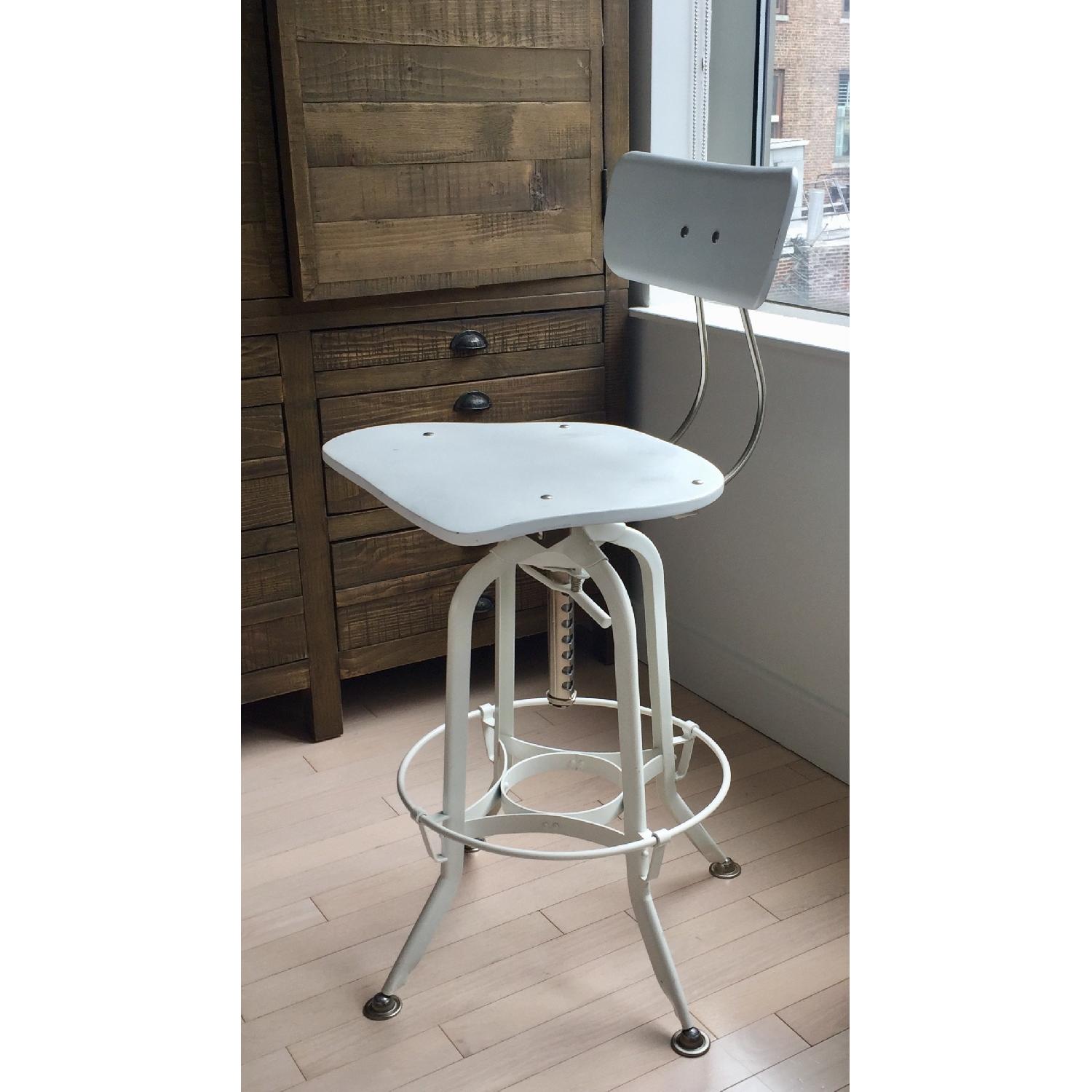 Restoration Hardware Toledo Bar Chair in White Enamel - image-1