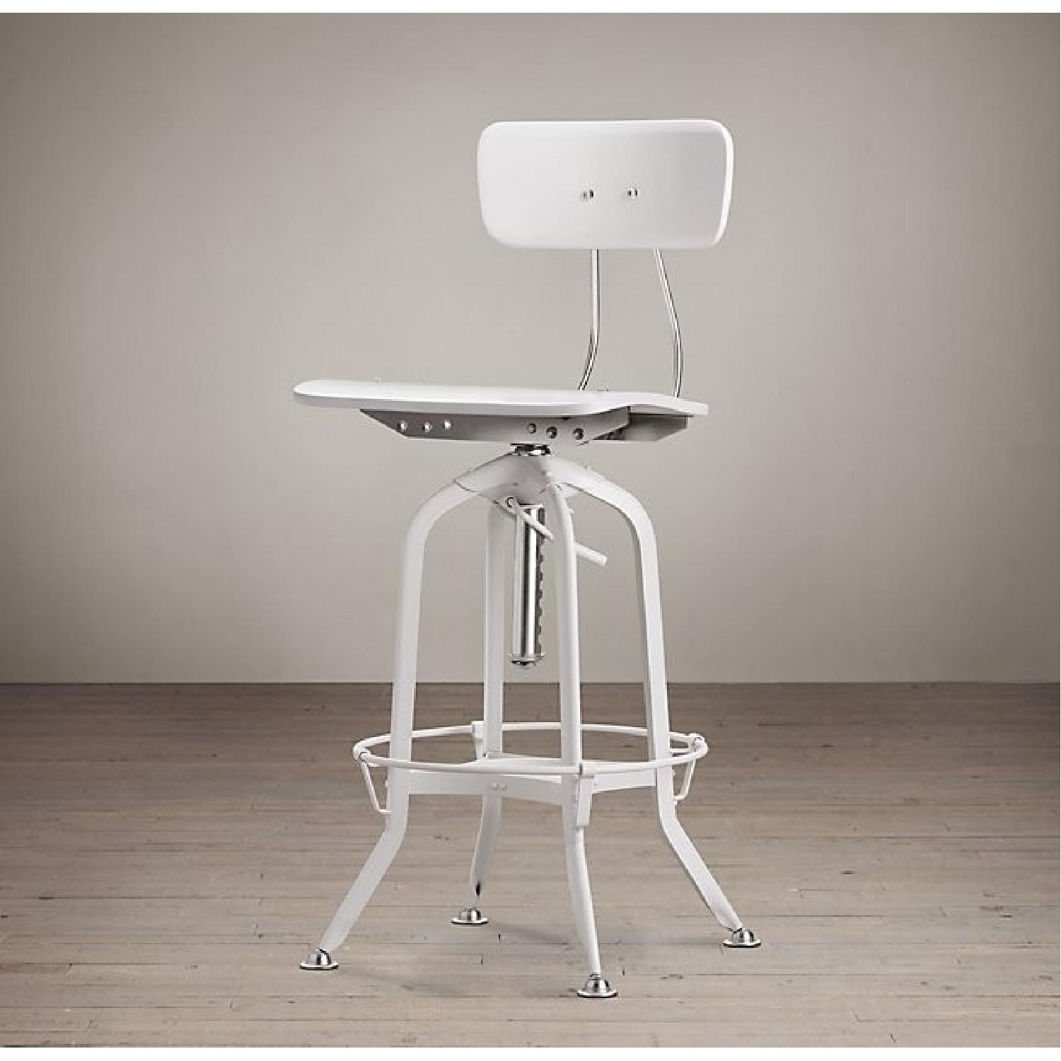 Restoration Hardware Toledo Bar Chair in White Enamel - image-4