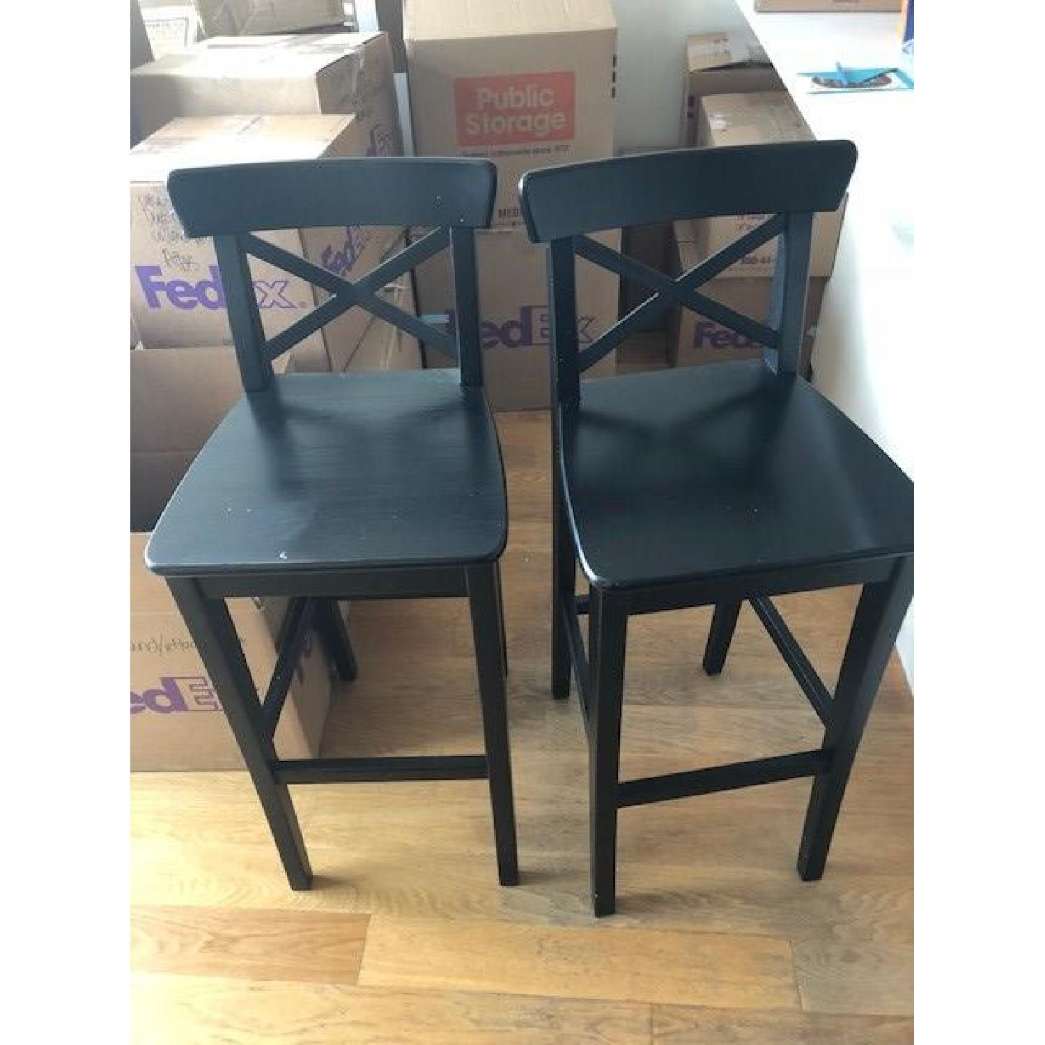 Ikea Ingolf Bar Stools w/ Backrest - image-1