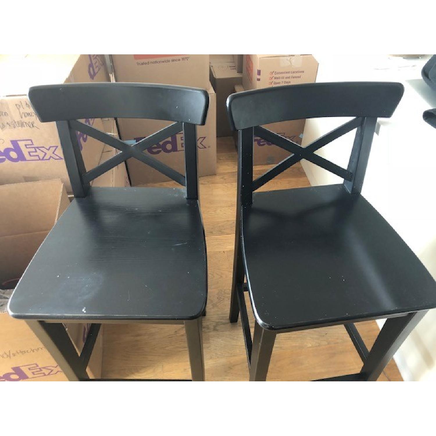 Ikea Ingolf Bar Stools w/ Backrest - image-3