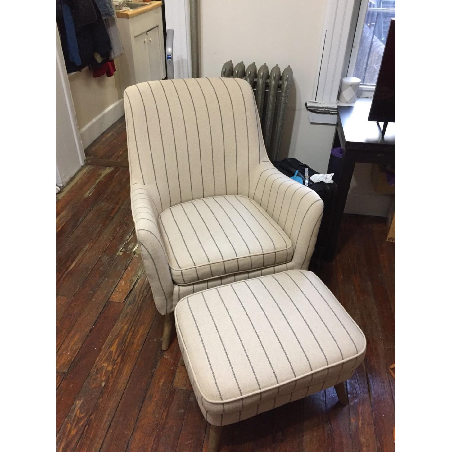 Belham Living Beige & Charcoal Striped Armchair - image-4