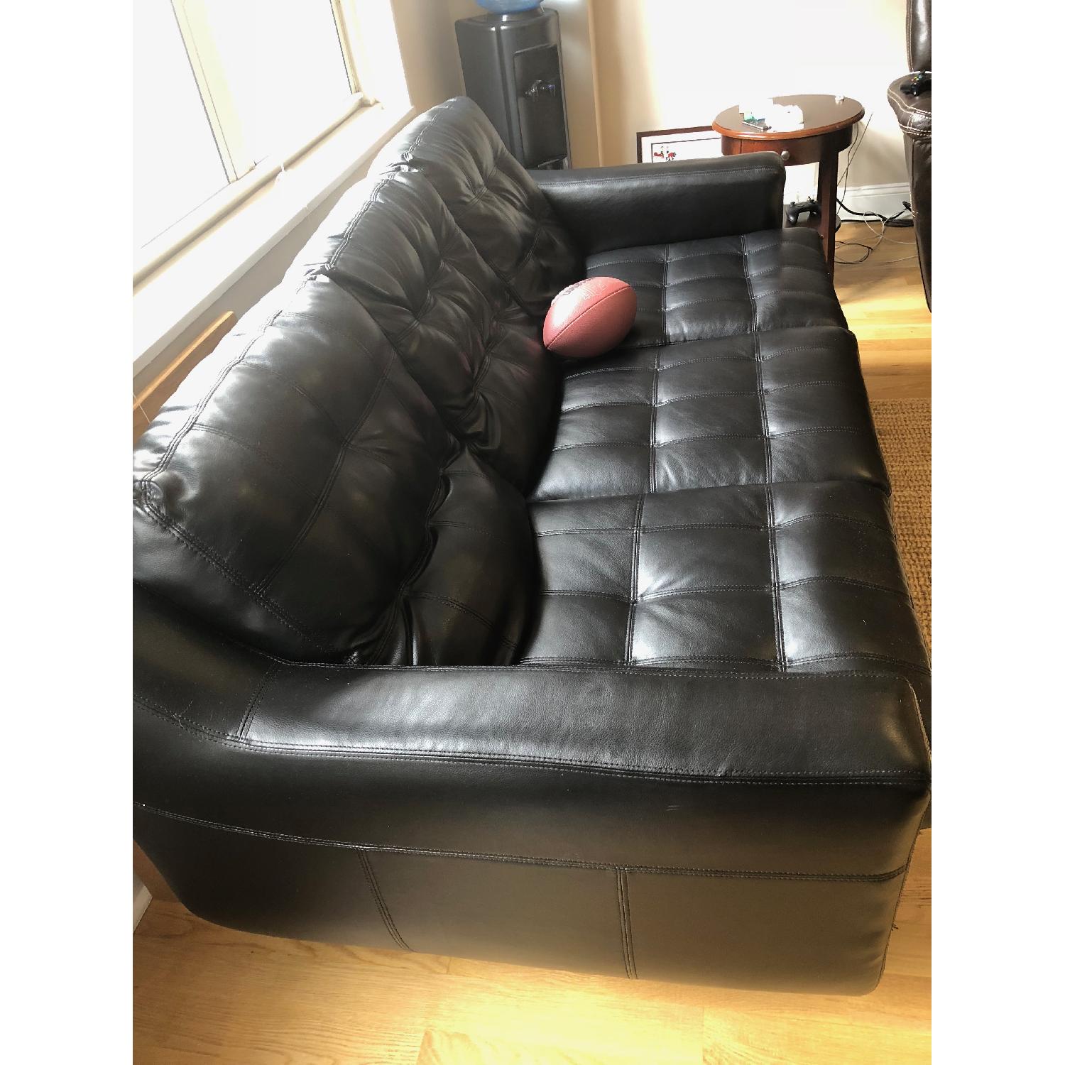 Bob's Roxy Black Faux Leather Sofa - image-2