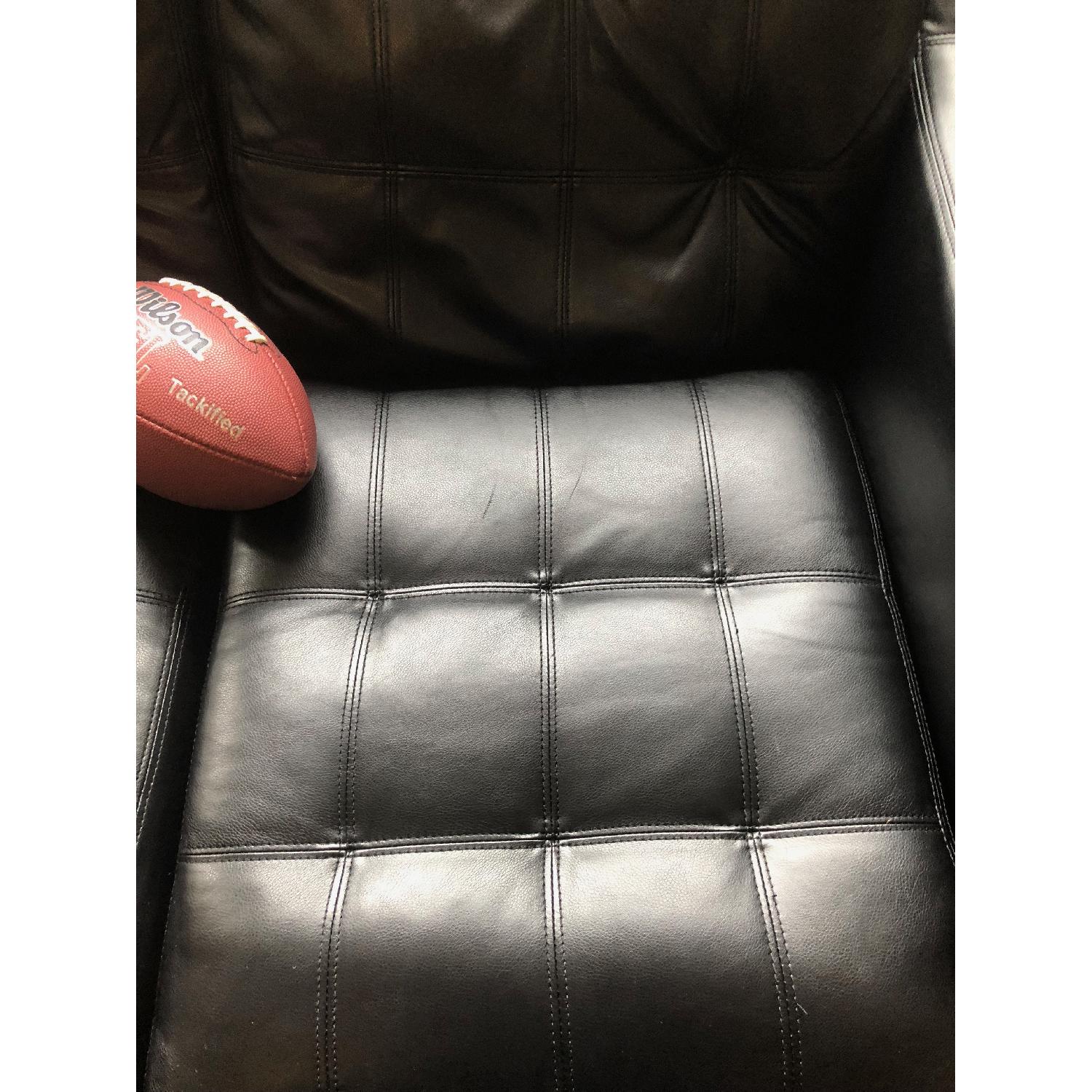 Bob's Roxy Black Faux Leather Sofa - image-3