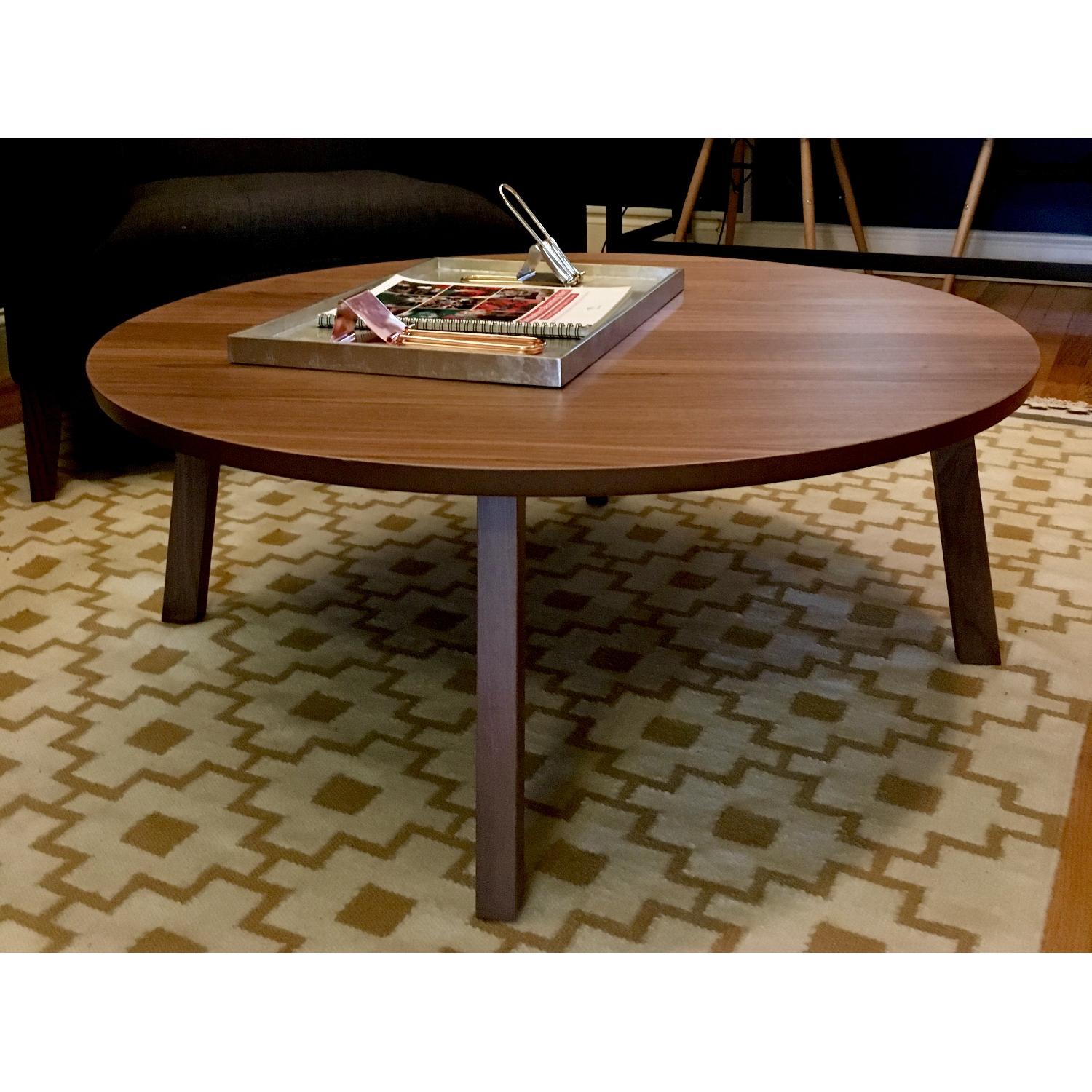 Modern Wooden Round Coffee Table - image-1
