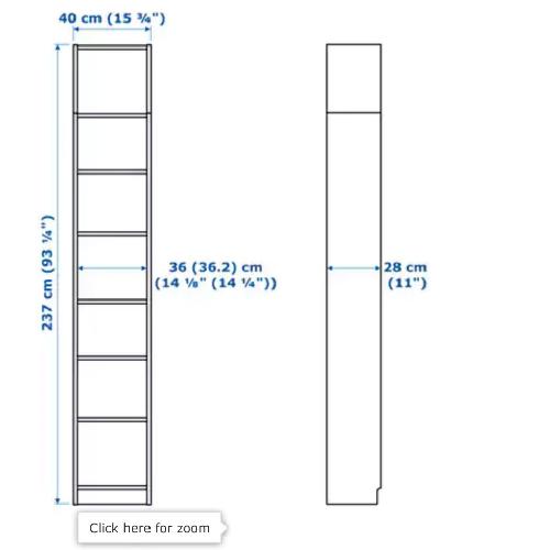 Used Ikea Billy Narrow Bookcase for sale on AptDeco