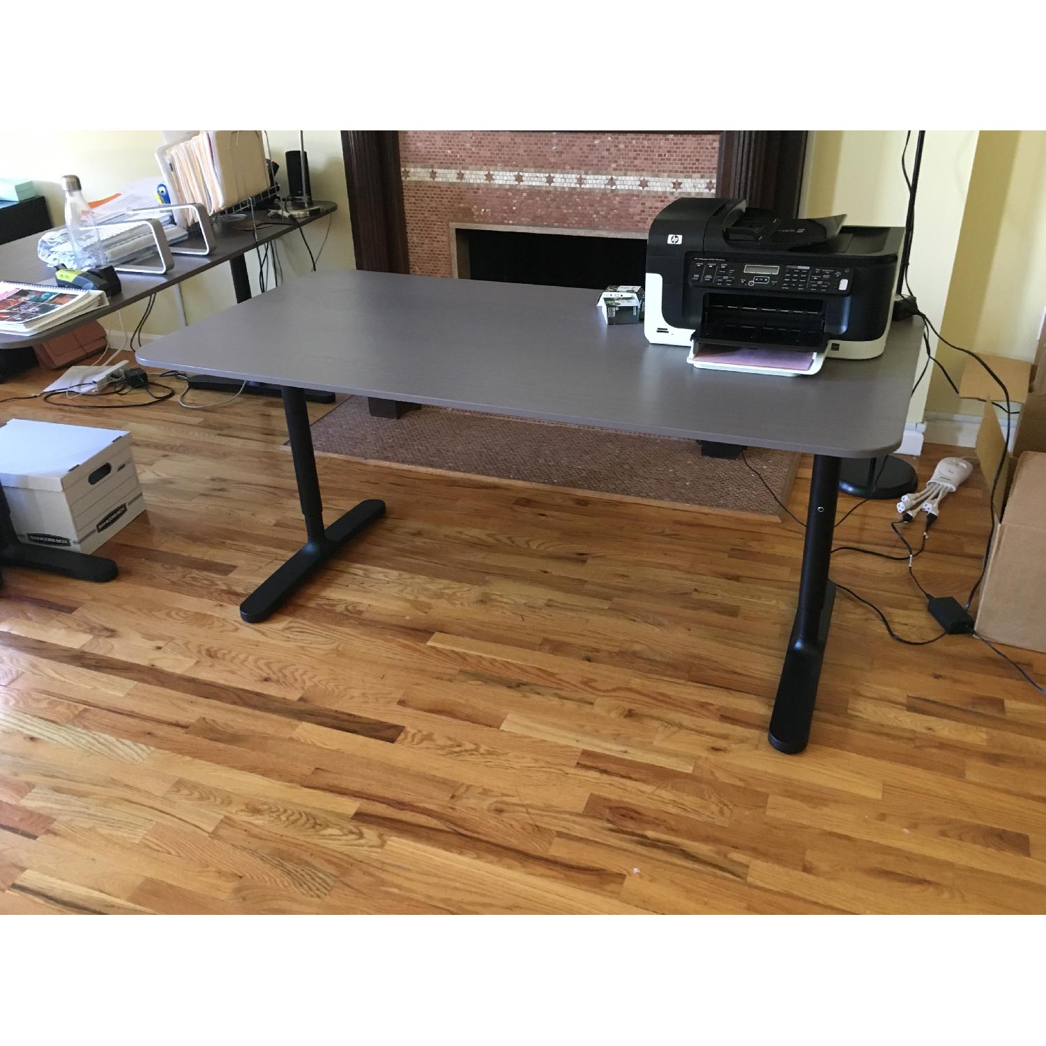 Ikea Dark Grey Tabletop Desk AptDeco