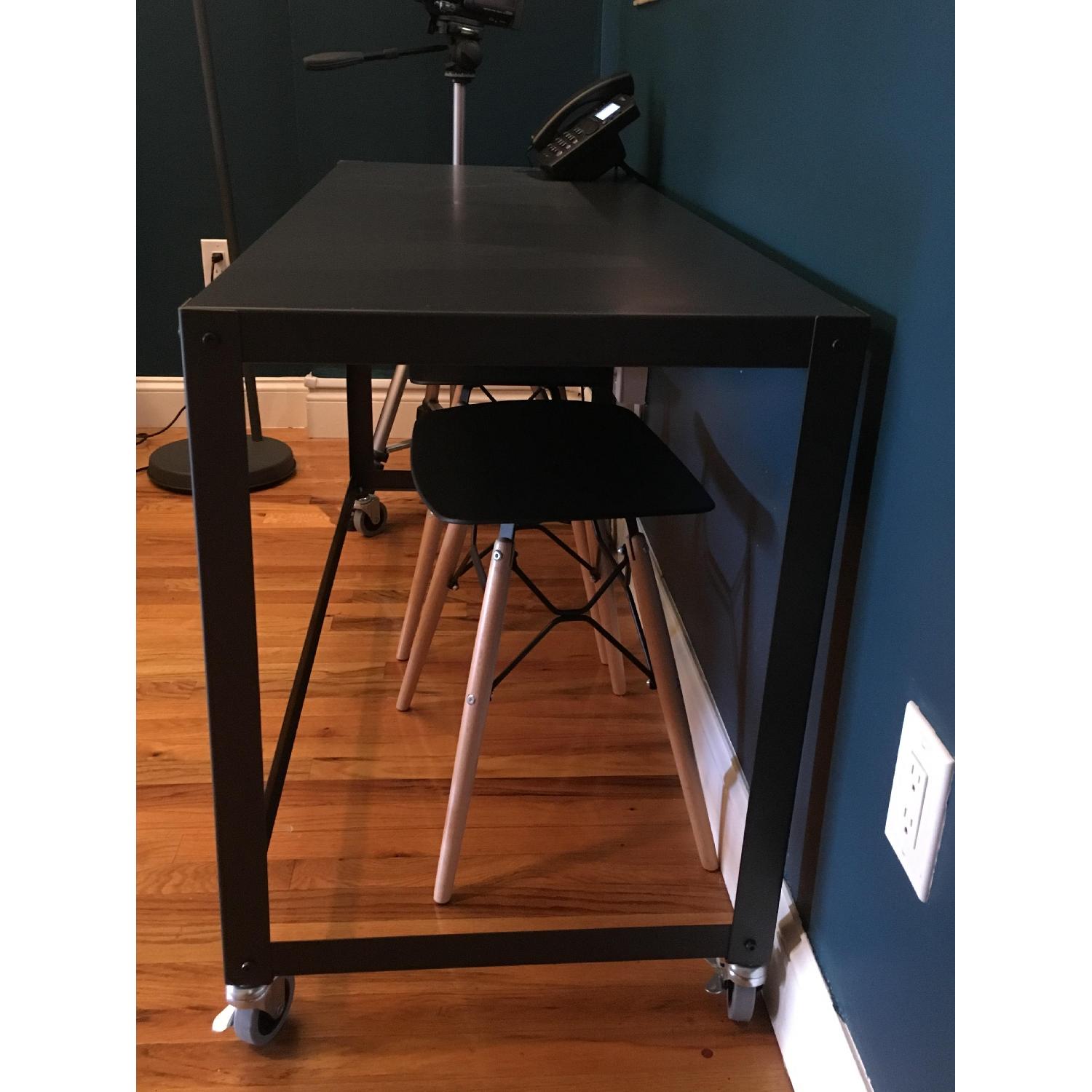 CB2 GoCart Rolling Console Table in Charcoal AptDeco