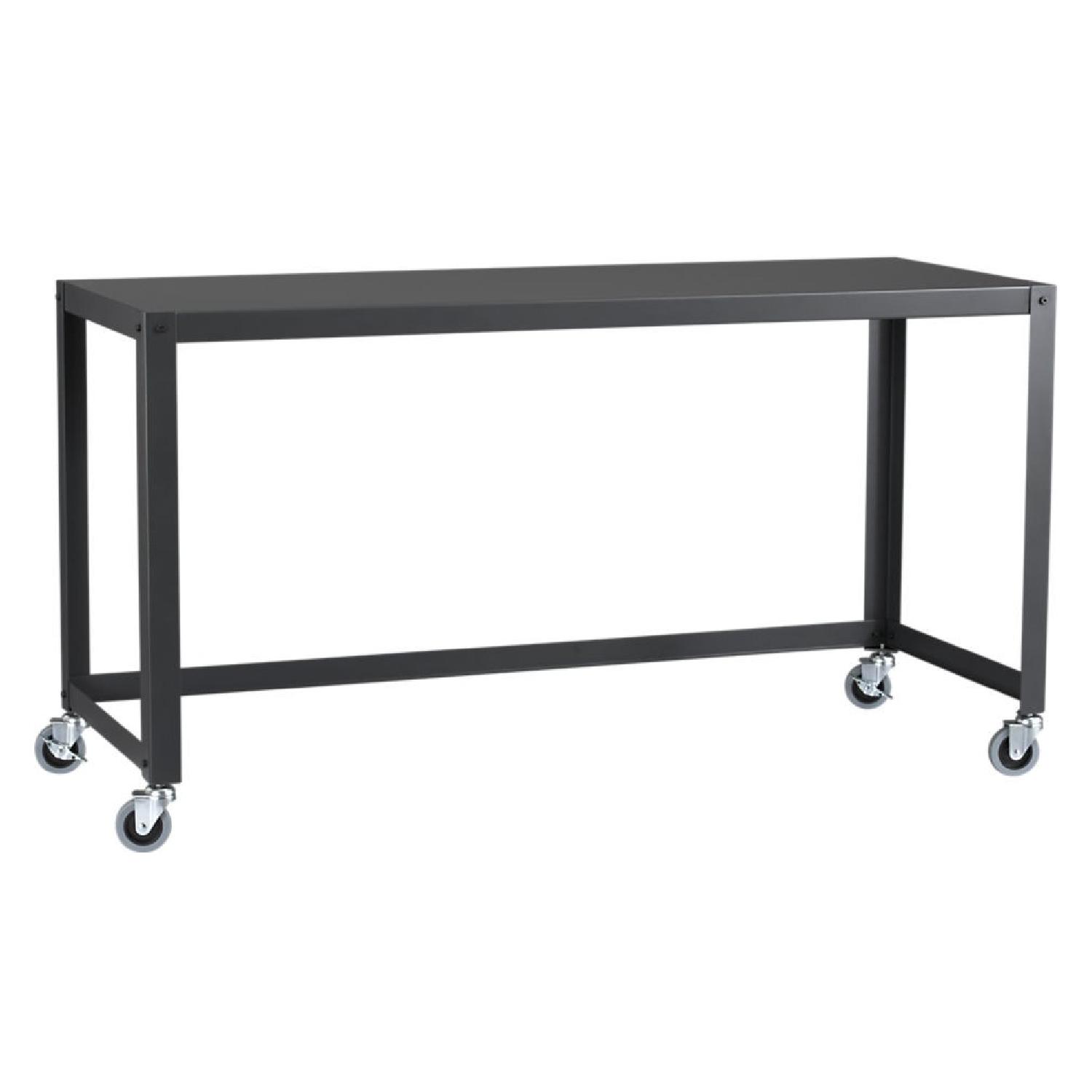 CB2 GoCart Rolling Console Table in Charcoal AptDeco