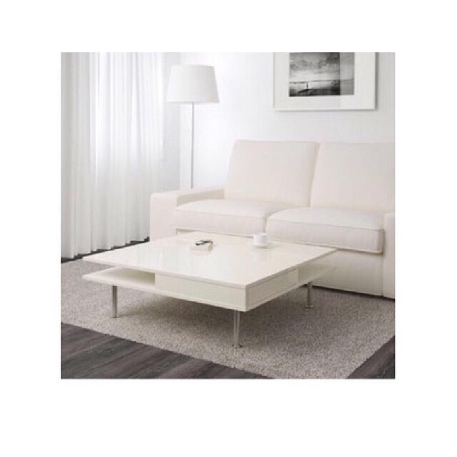 Ikea Tofteryd High Gloss White Coffee Table AptDeco