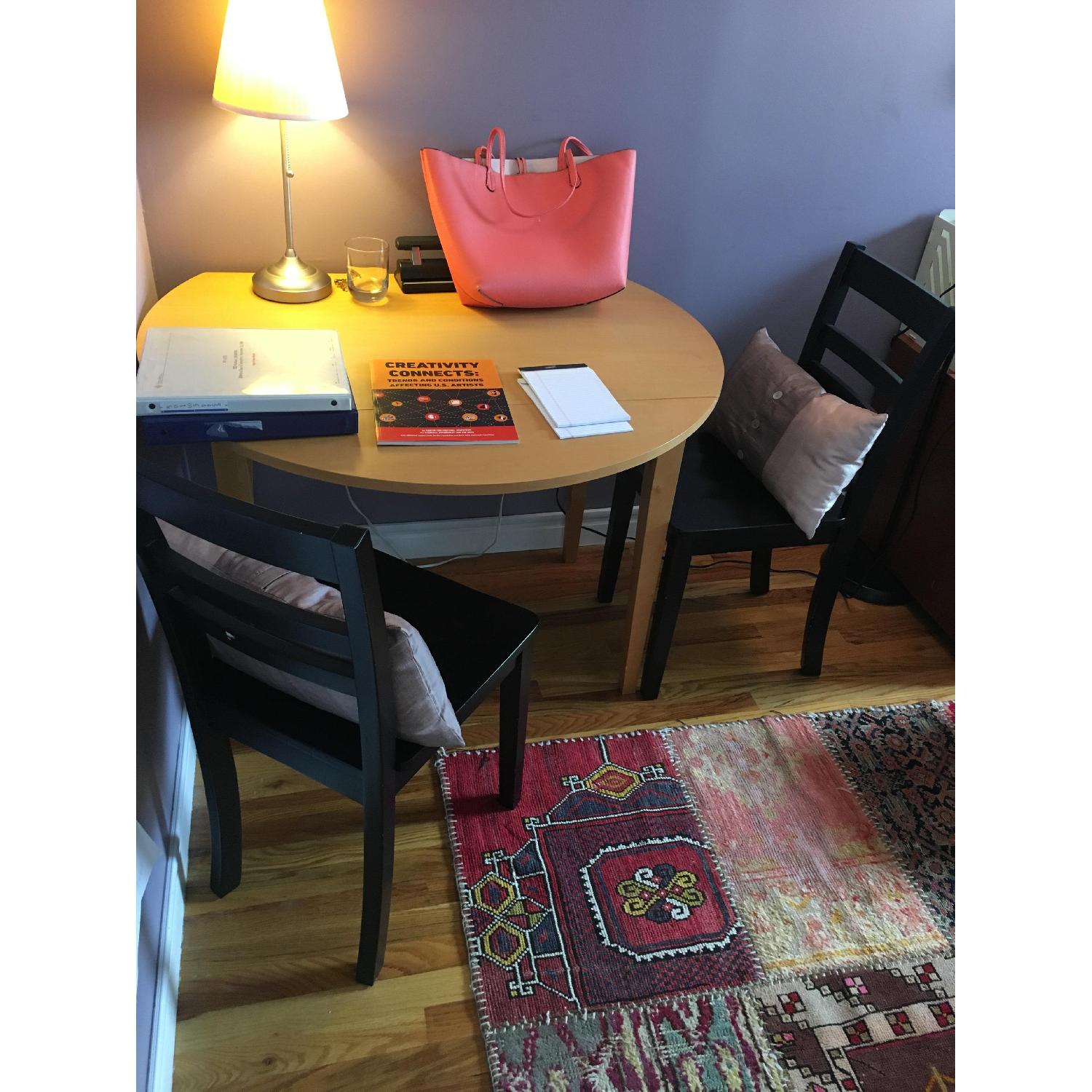 Small Circular Drop-Leaf Side Table - image-2