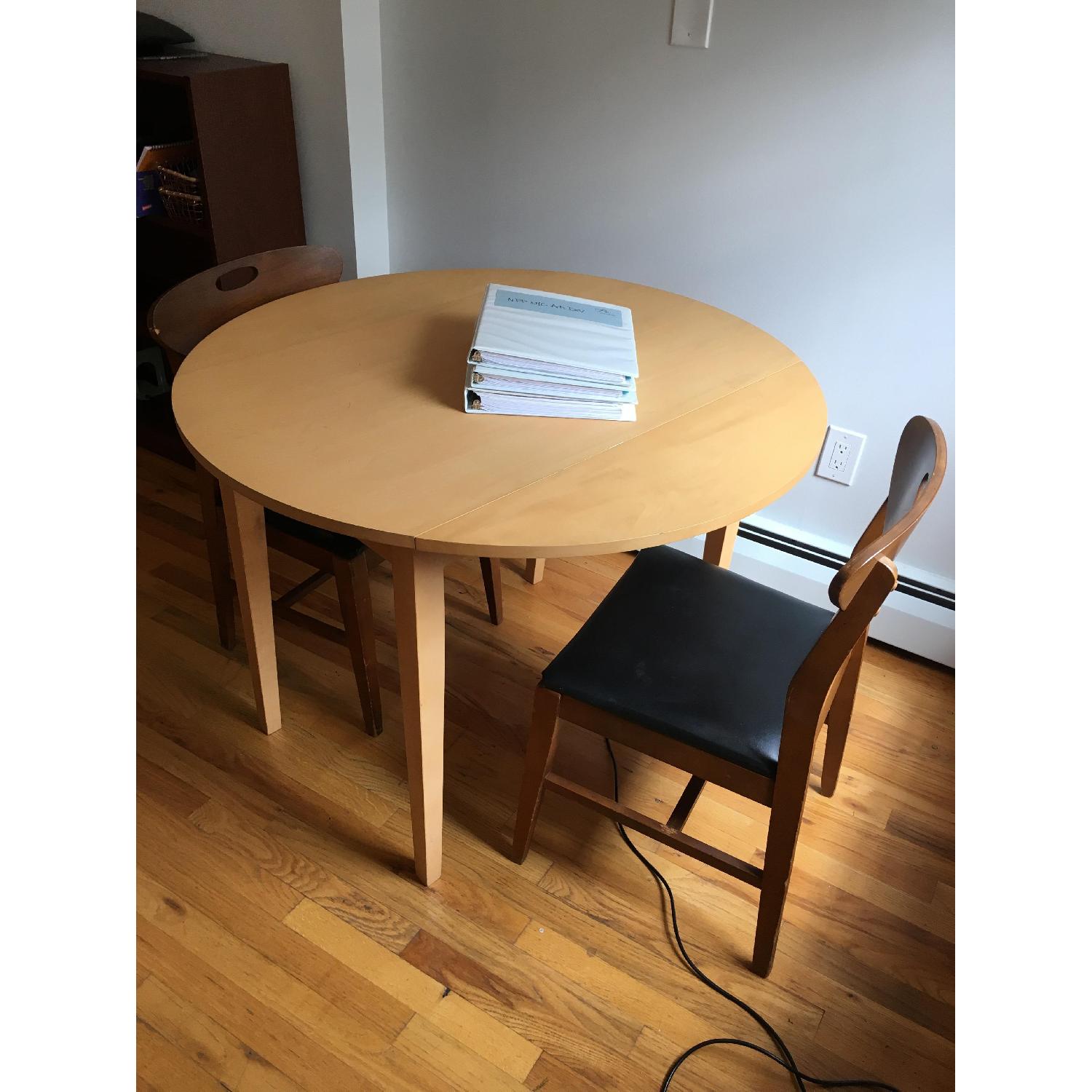 Small Circular Drop-Leaf Side Table - image-4