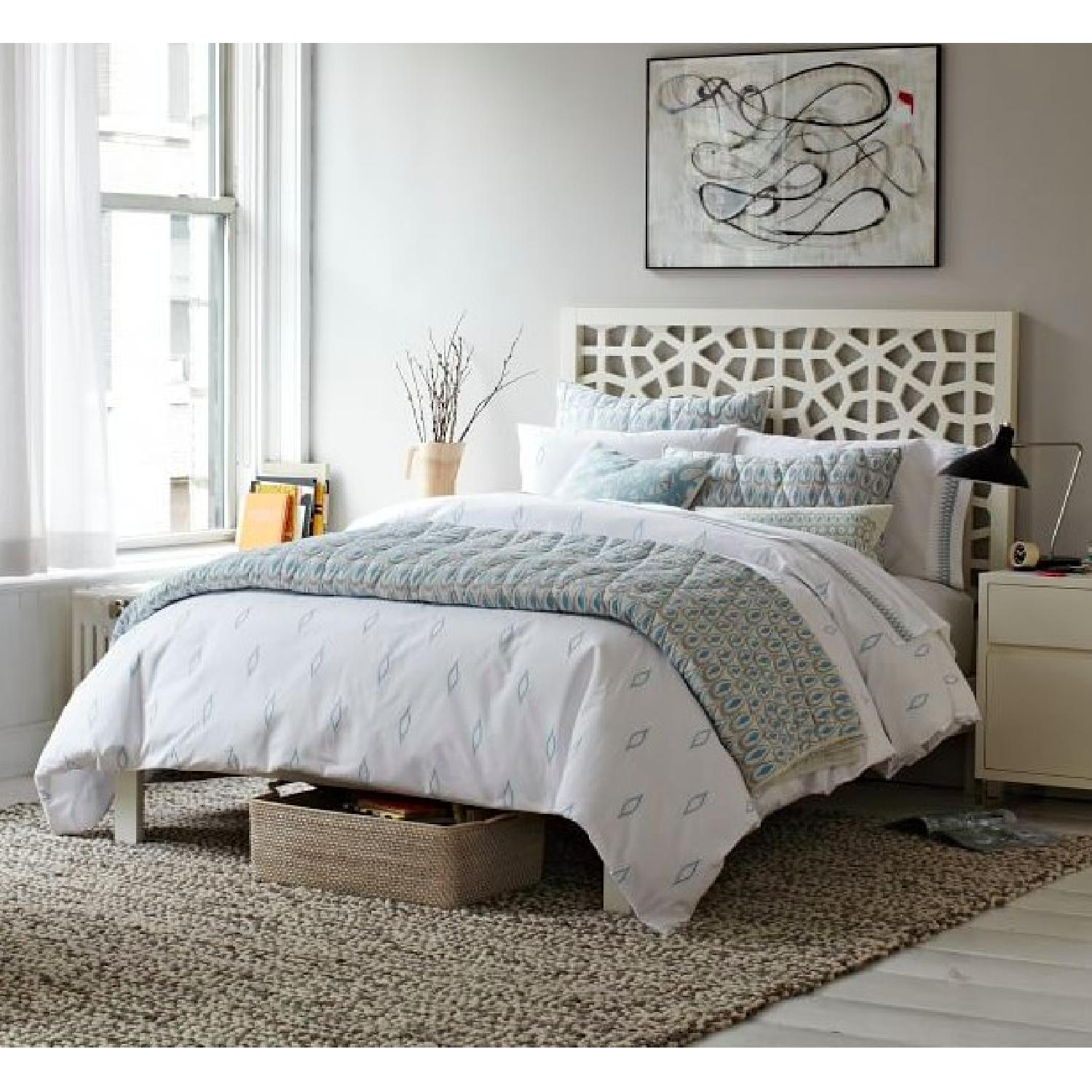 West Elm Morocco Queen Headboard in White - image-2