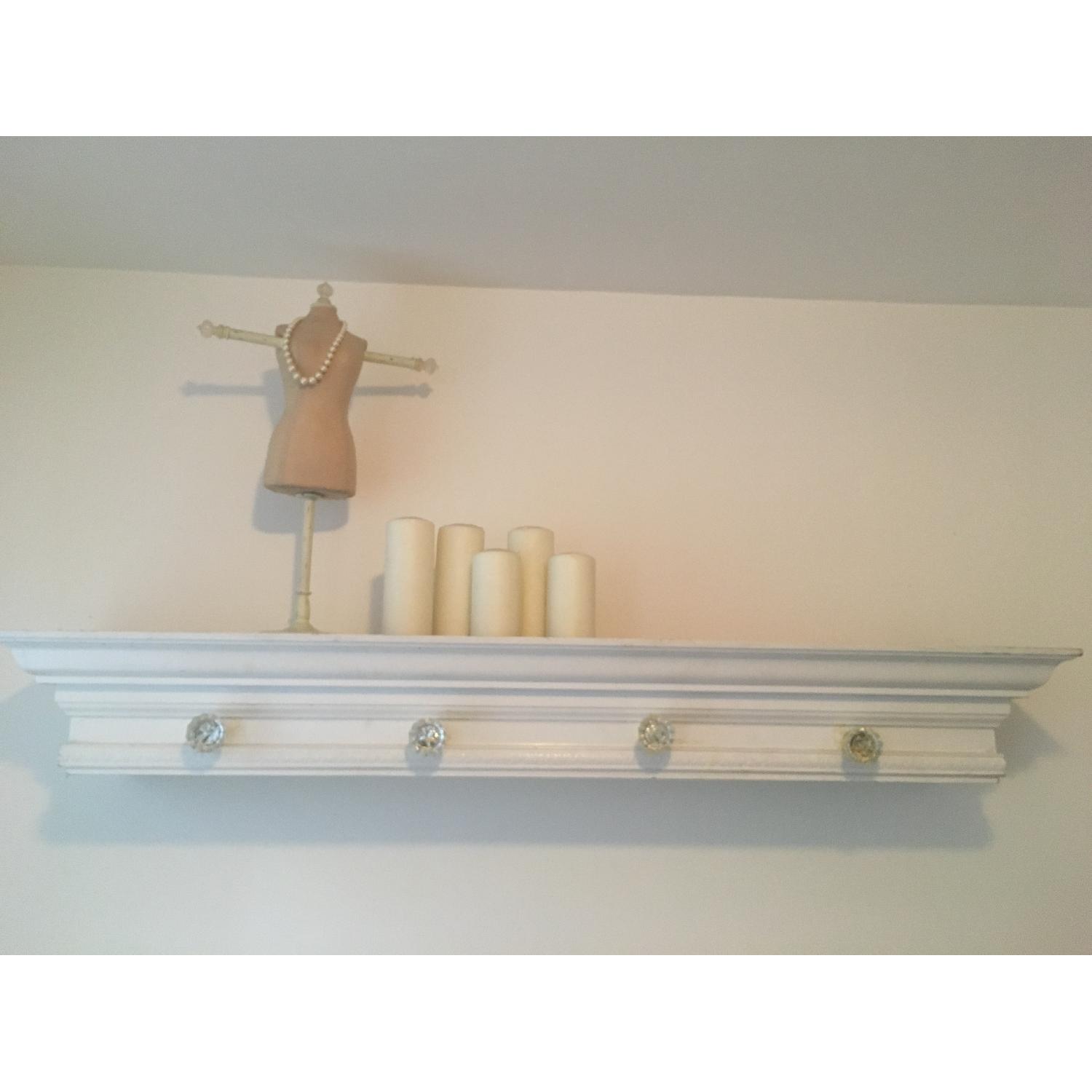 Antique White Fireplace Mantle w/ Glass Knobs AptDeco