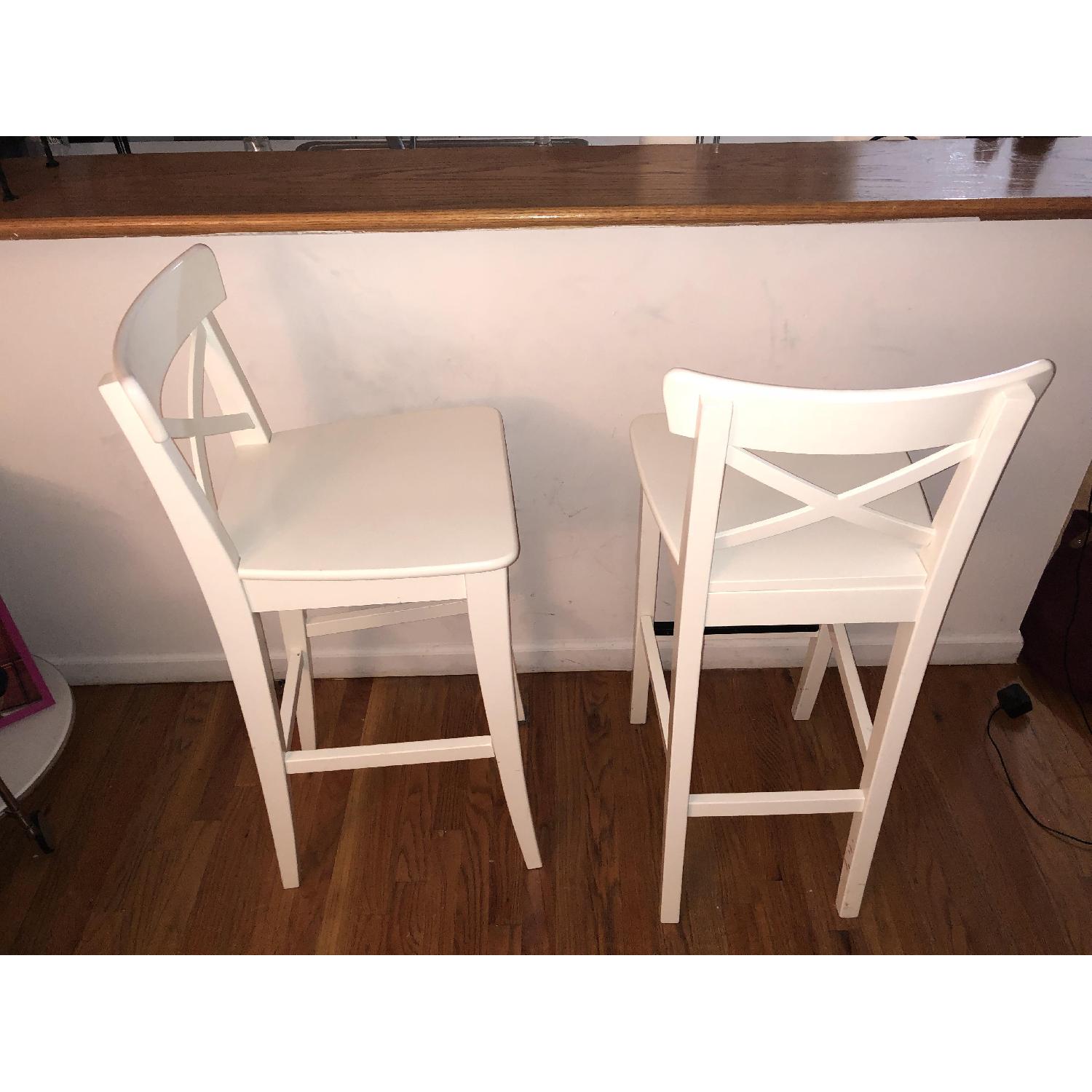 Ikea Ingolf Bar Stools w/ Backrest - image-1