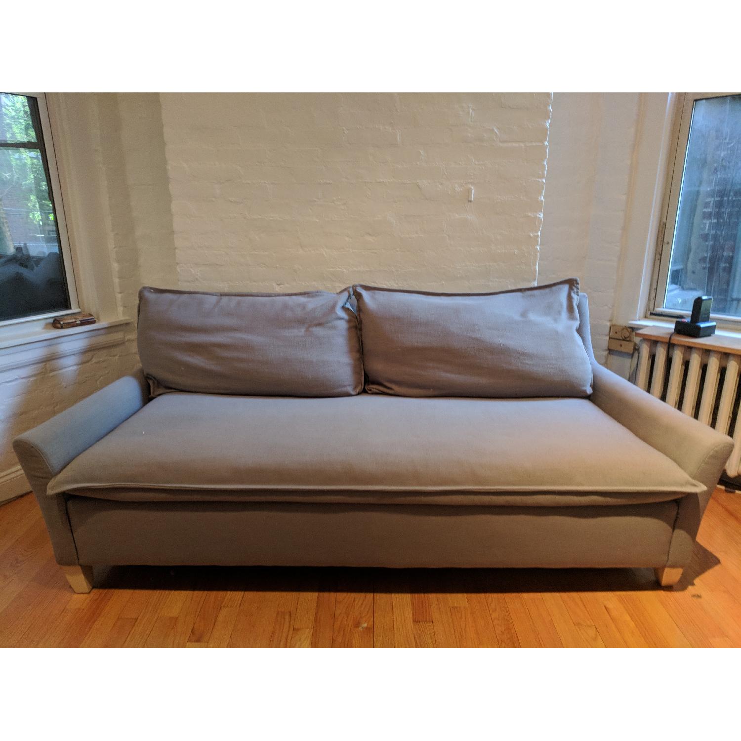 West Elm Bliss Down-Filled Sofa in Linen Gravel - image-1