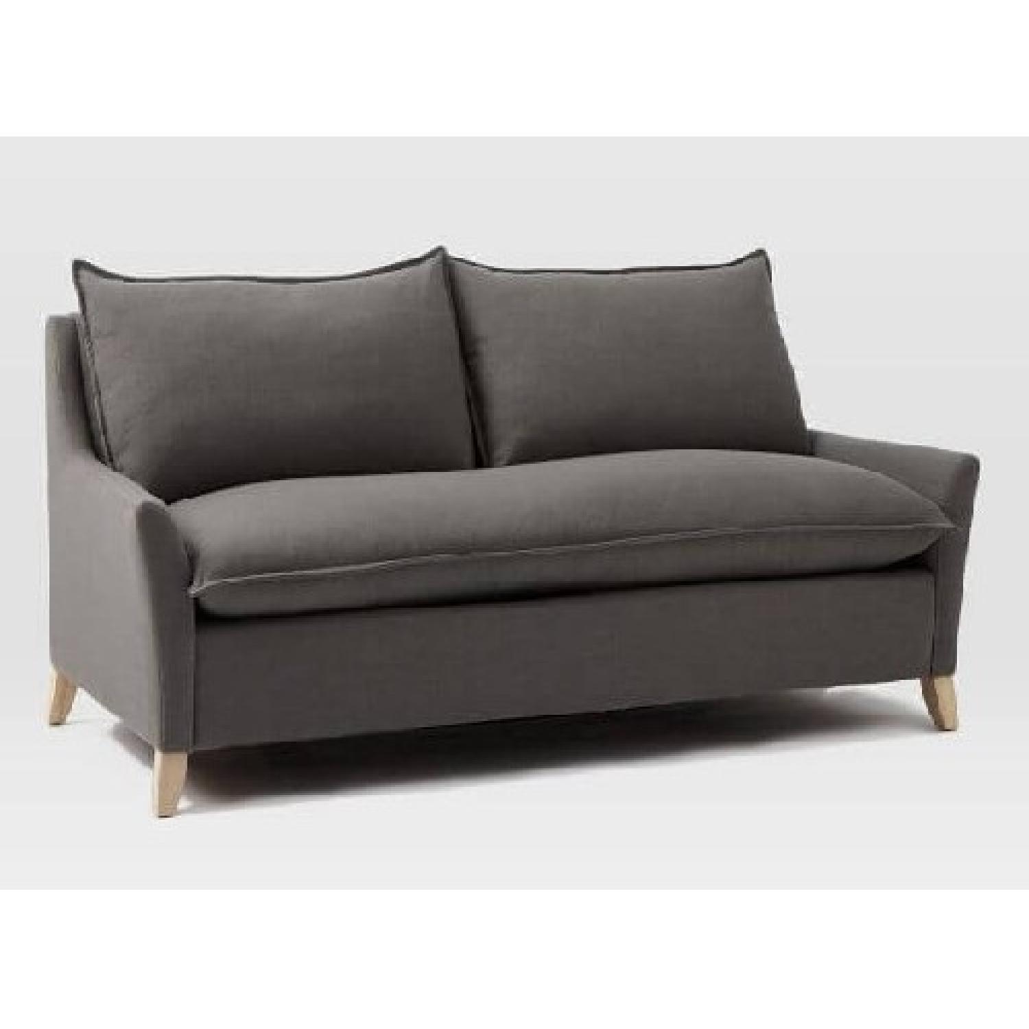 West Elm Bliss Down-Filled Sofa in Linen Gravel - image-4