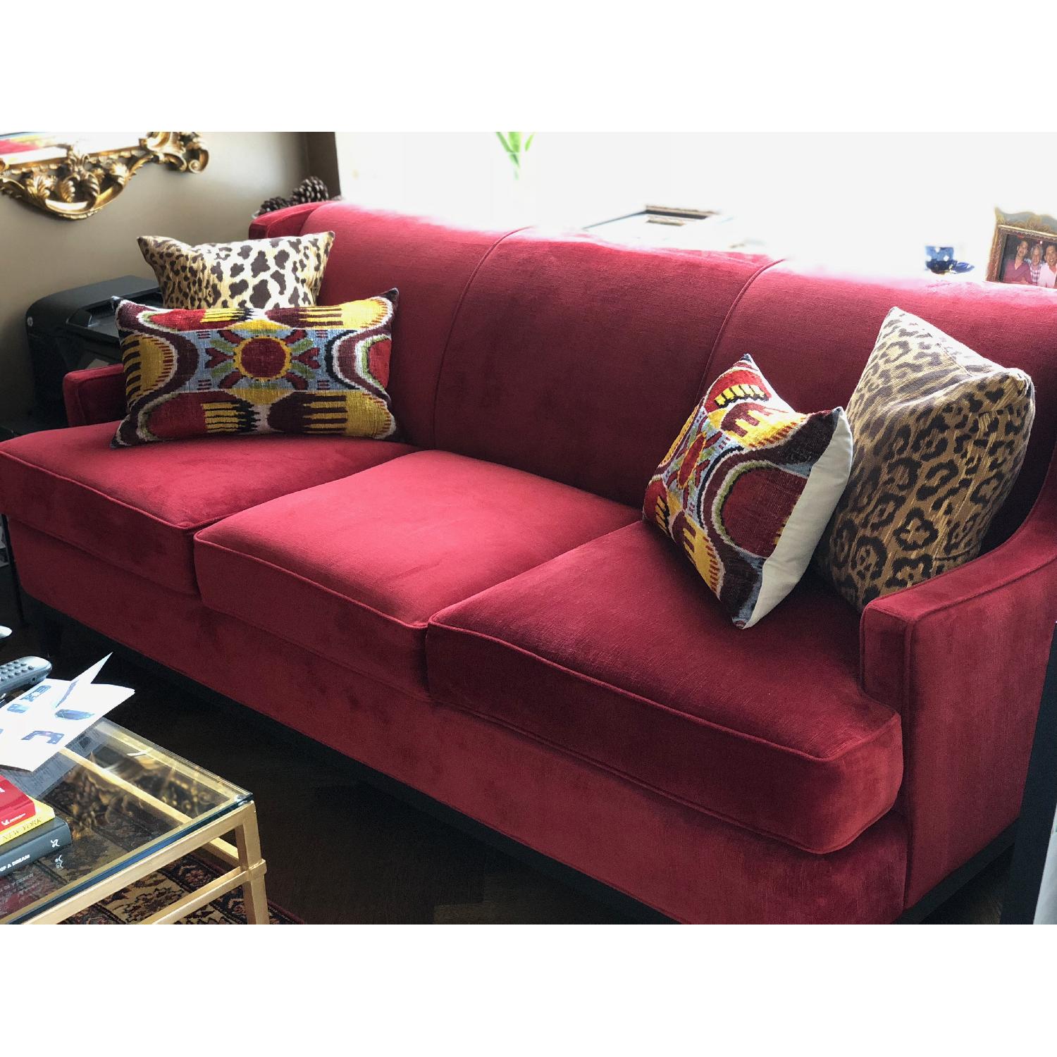 RC Willey Coral Red 3 Seater Sofa - image-1
