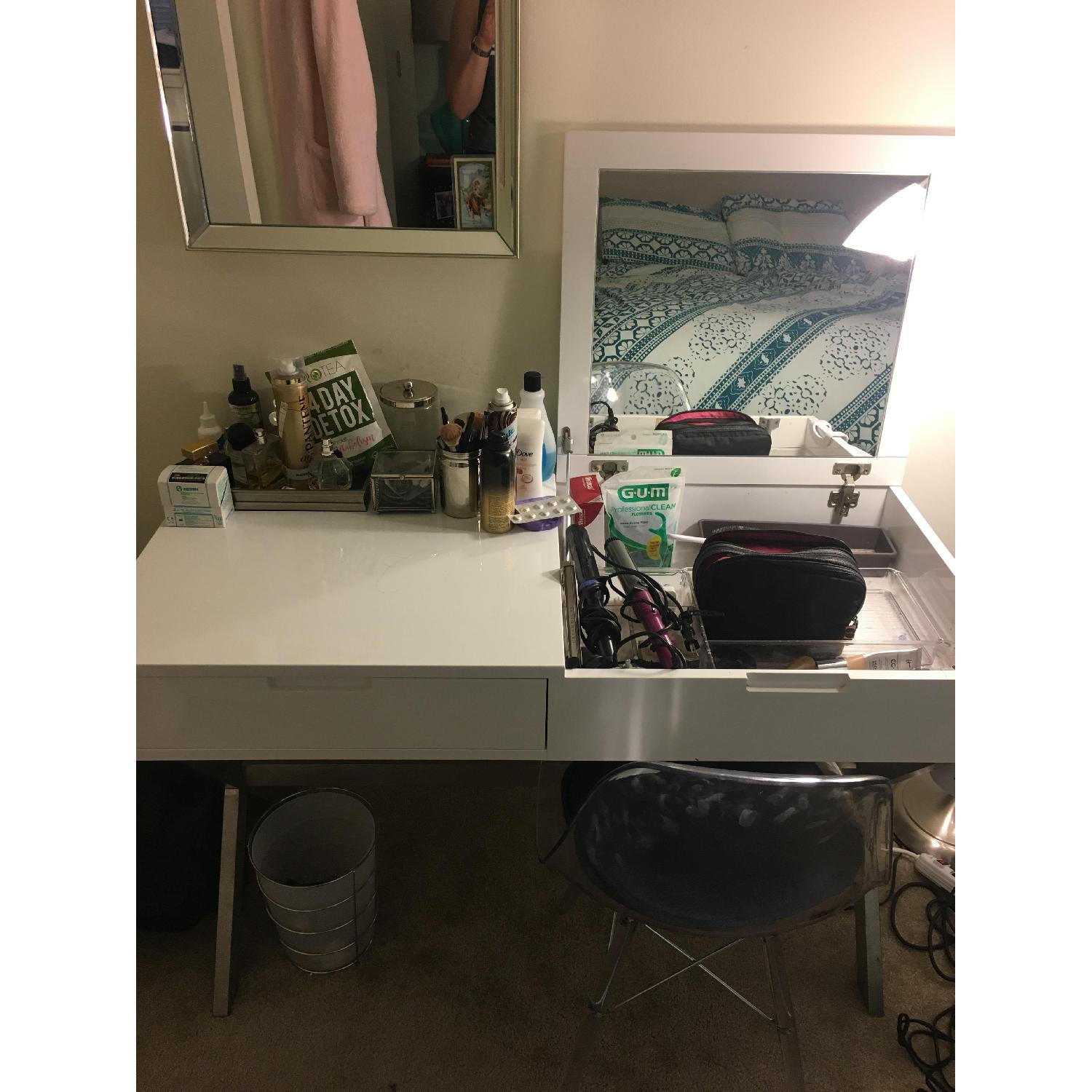 Wade Logan Clancy Desk Vanity w/ Mirror - image-1