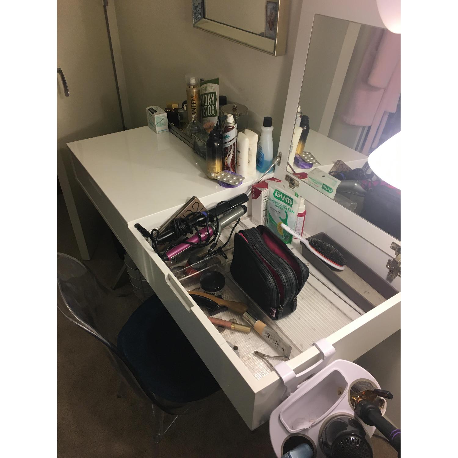 Wade Logan Clancy Desk Vanity w/ Mirror - image-2