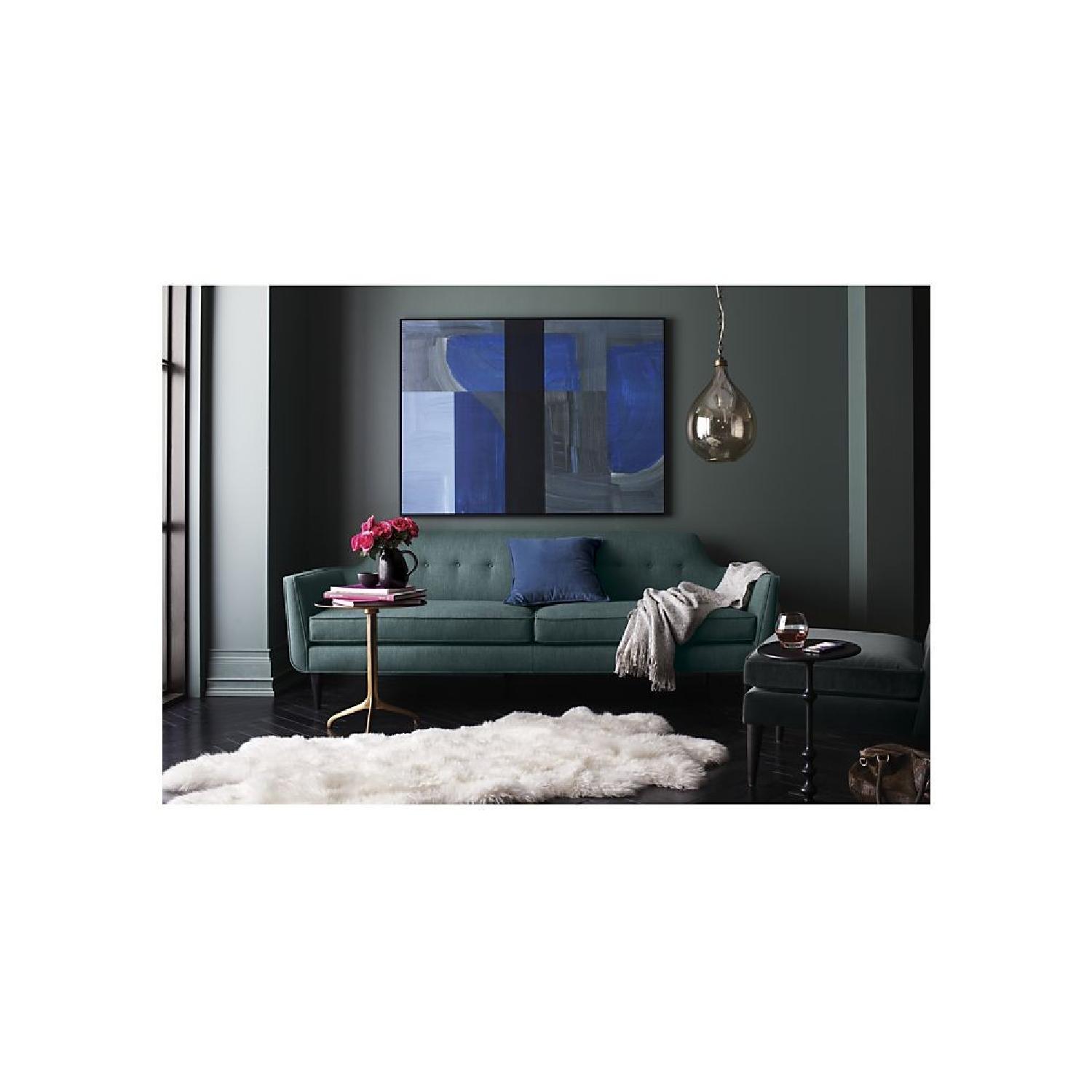 Crate & Barrel Gia Teal Blue Green Modern Tufted Sofa - image-4