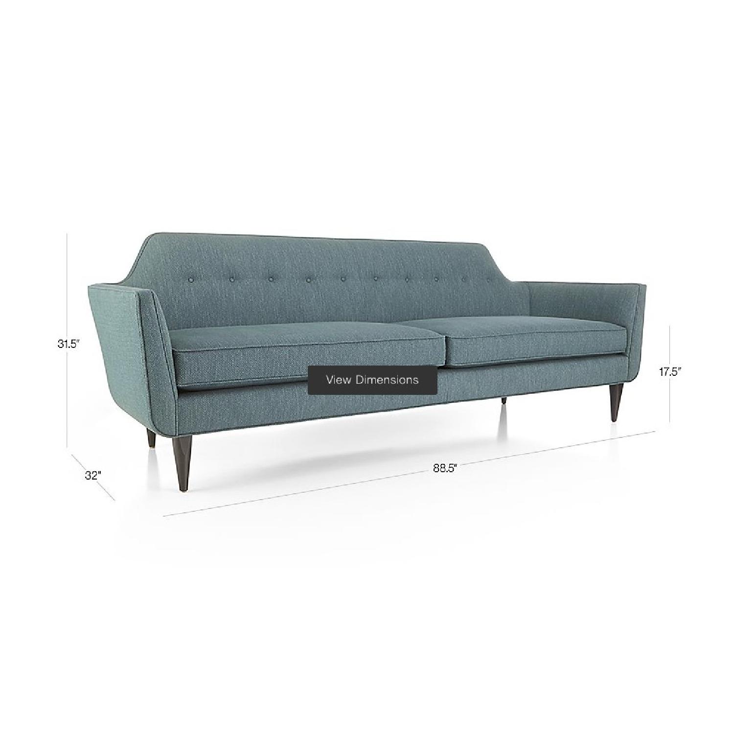 Crate & Barrel Gia Teal Blue Green Modern Tufted Sofa - image-6
