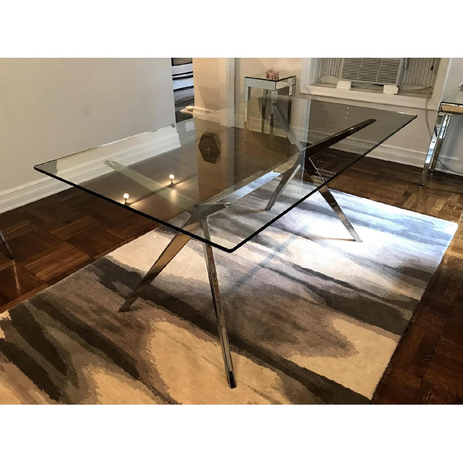 Calligaris Seven Dining Table w/ 4 Leather Chairs - image-4