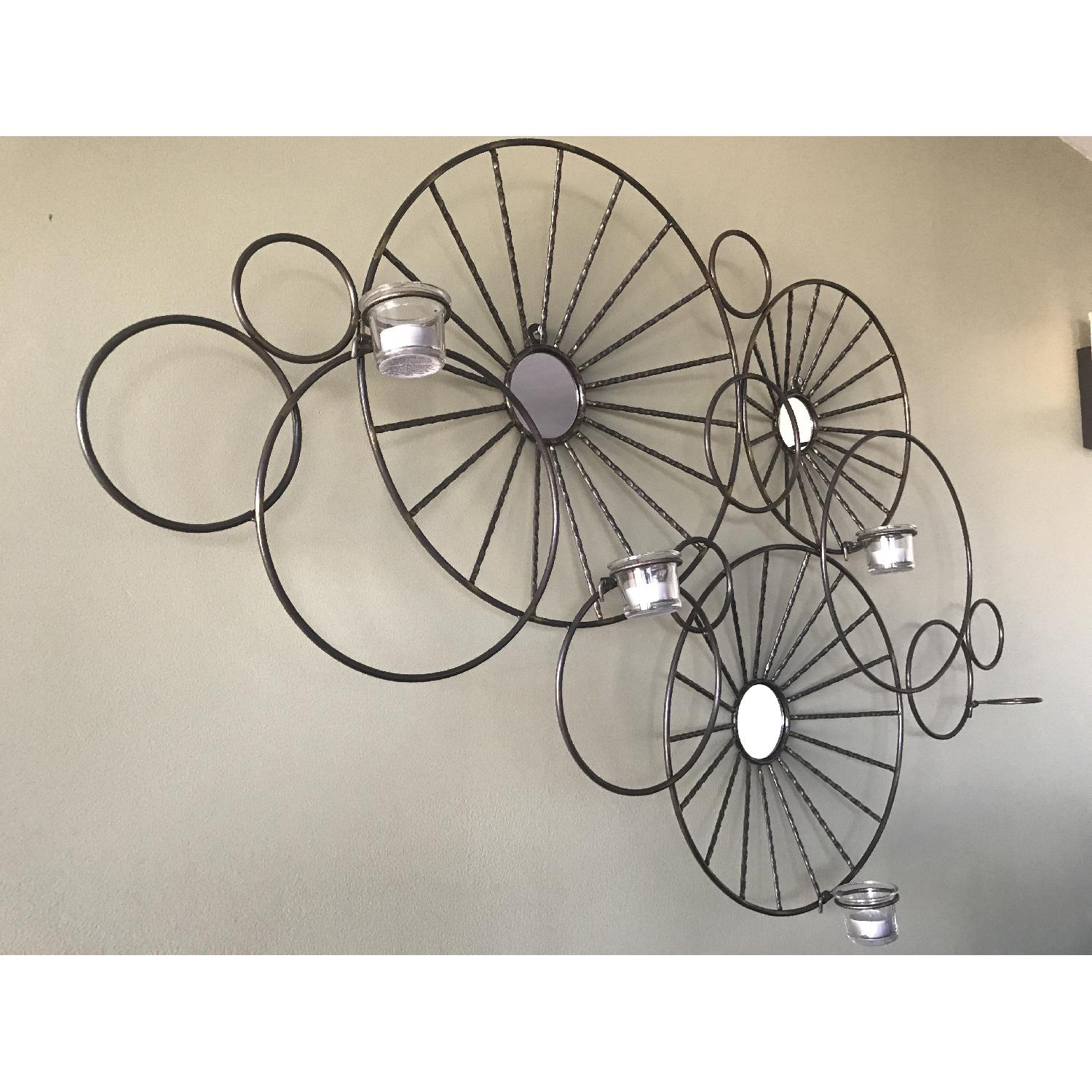 Pier 1 Mirrored Circles Tealight Candle Wall Sconce - image-2