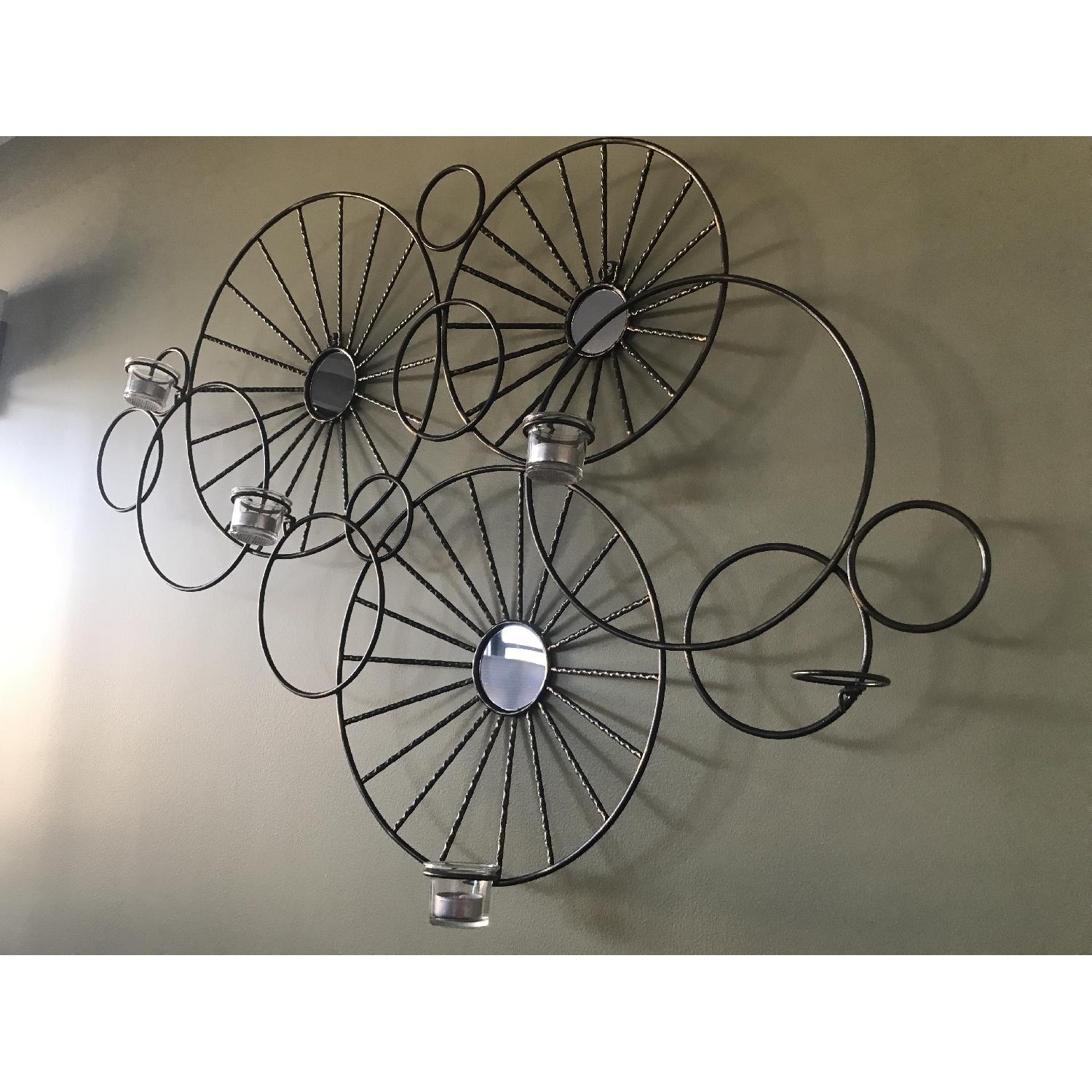 Pier 1 Mirrored Circles Tealight Candle Wall Sconce - image-3