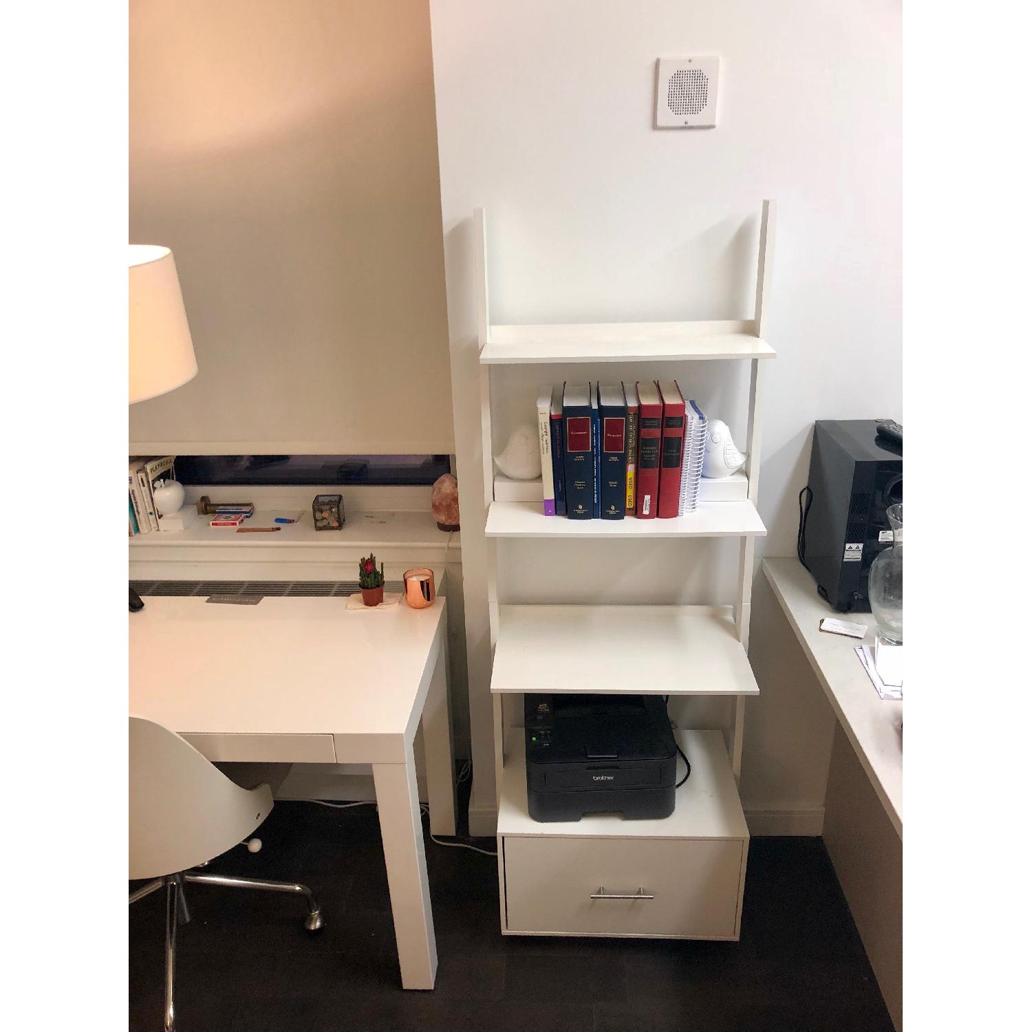 Convenience Concepts Leaning Bookcase w/ File Drawer - image-3