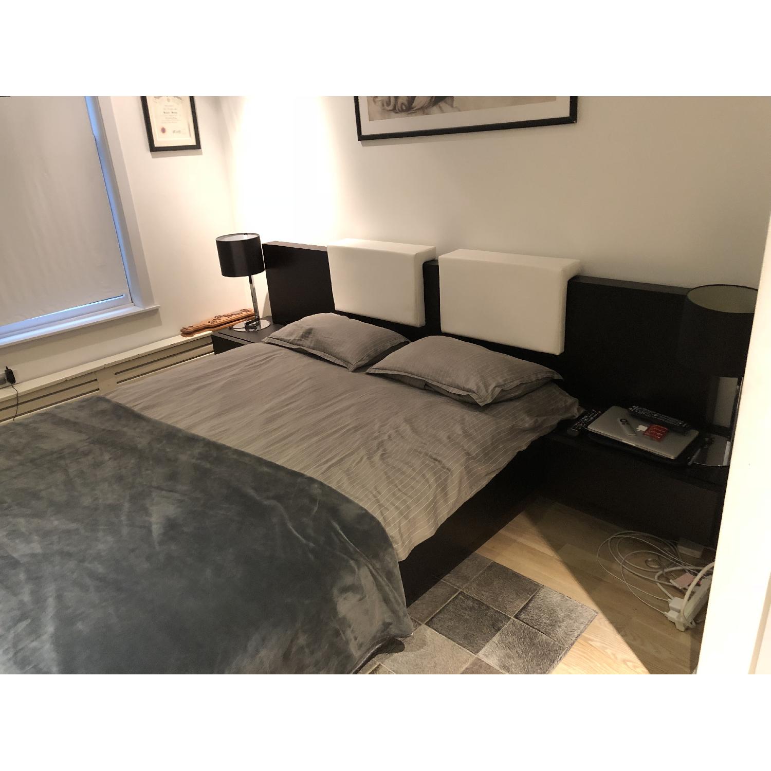 Modloft Furniture Monroe Queen Bed w/ Floating Nightstands - image-1