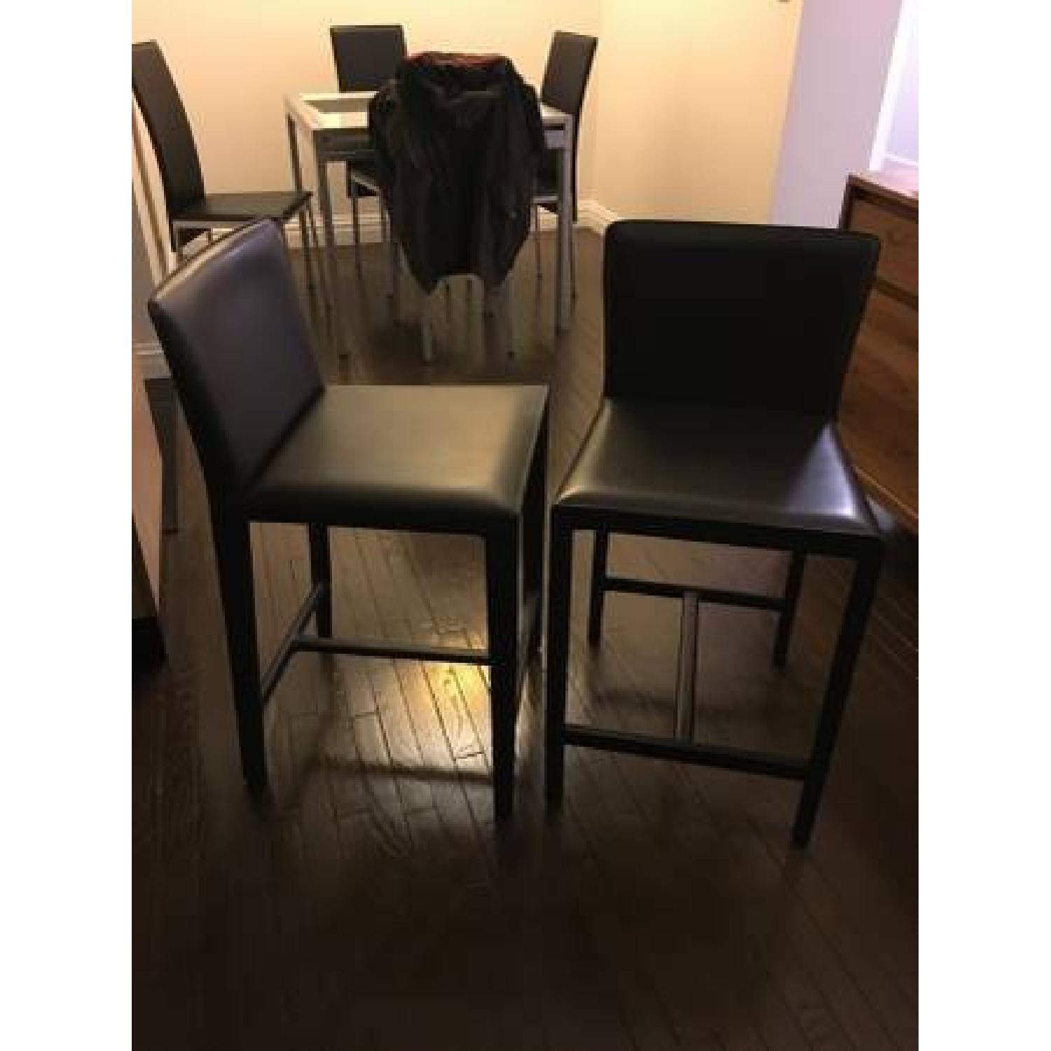 Room & Board Sava Counter Stools in Black Leather - image-1