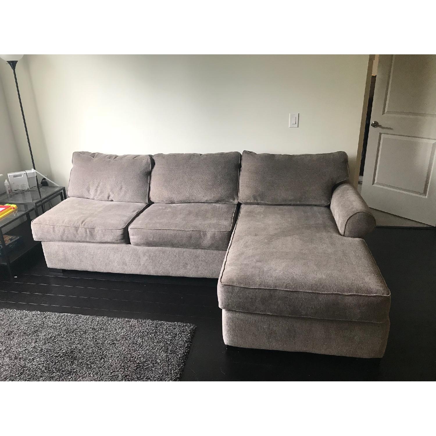 Raymour & Flanigan Kipling 3-Piece Chenille Sectional Sofa - AptDeco