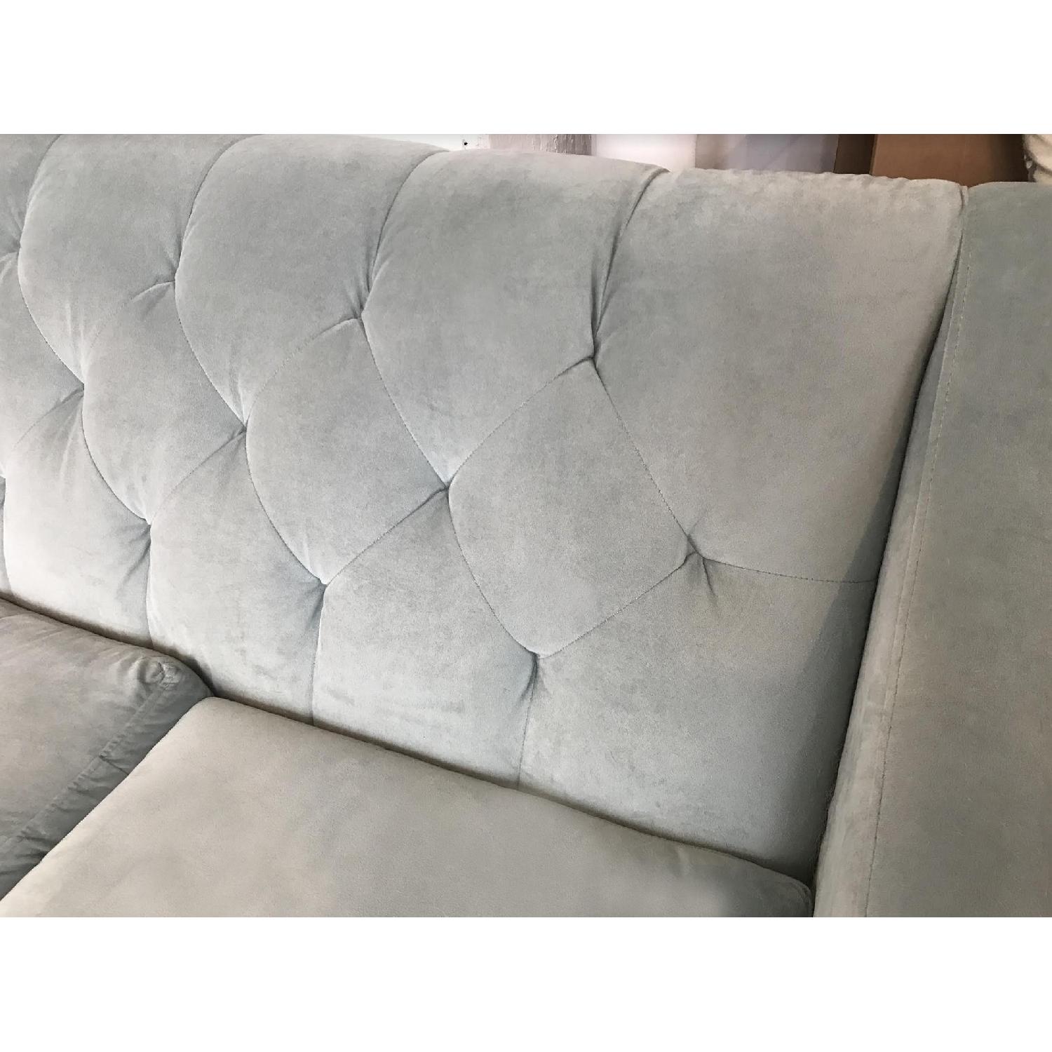 Macy's Chloe Blue Velvet Tufted Sofa - image-3