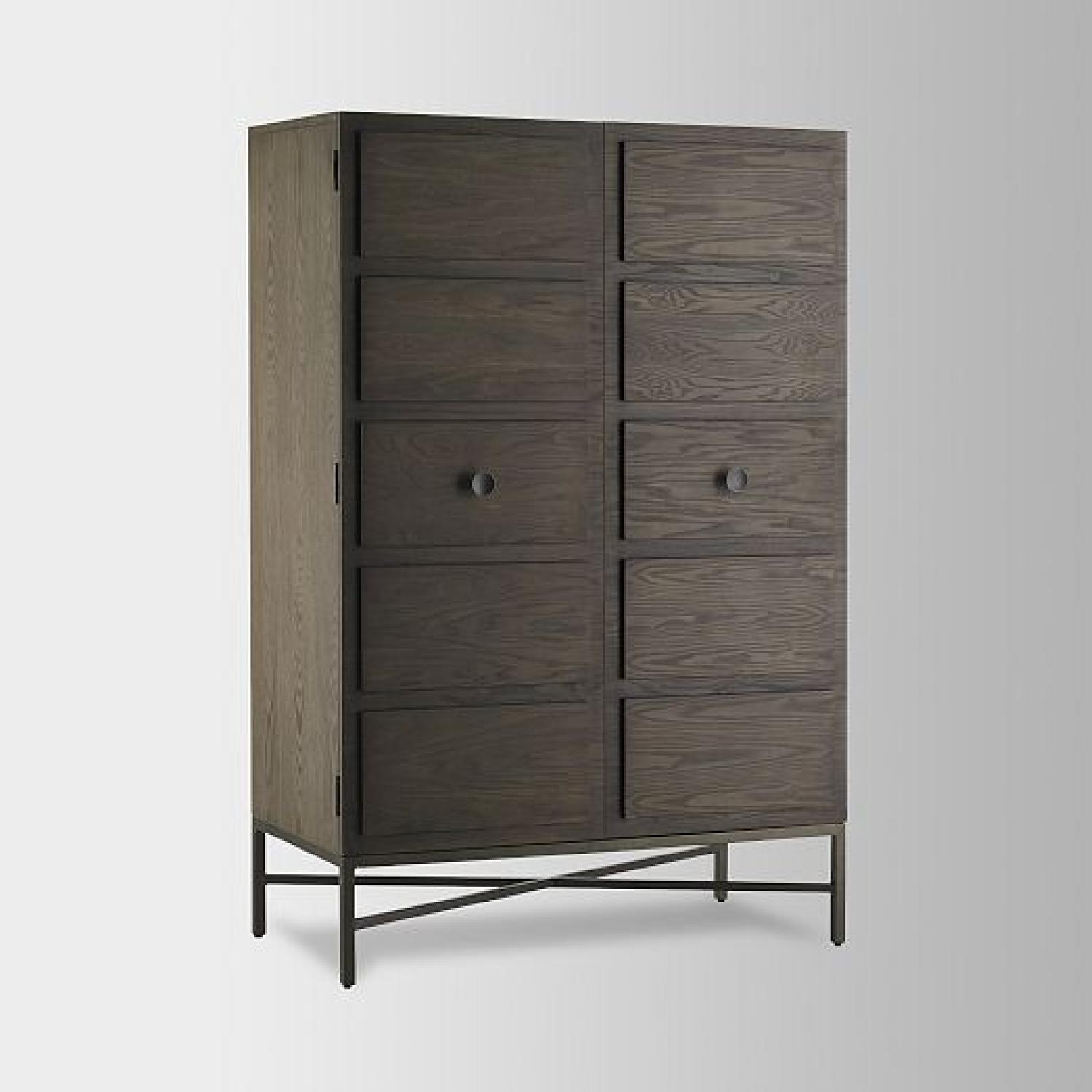 West Elm Paneled Armoire - AptDeco